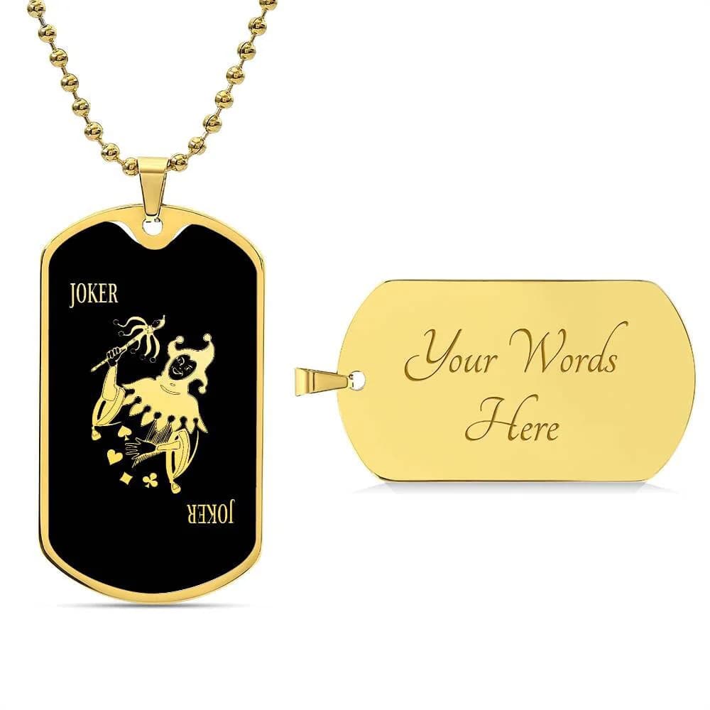 Joker Playing Card Necklace Jewelry Pendant Gift Chain Charm Engraved - image 3