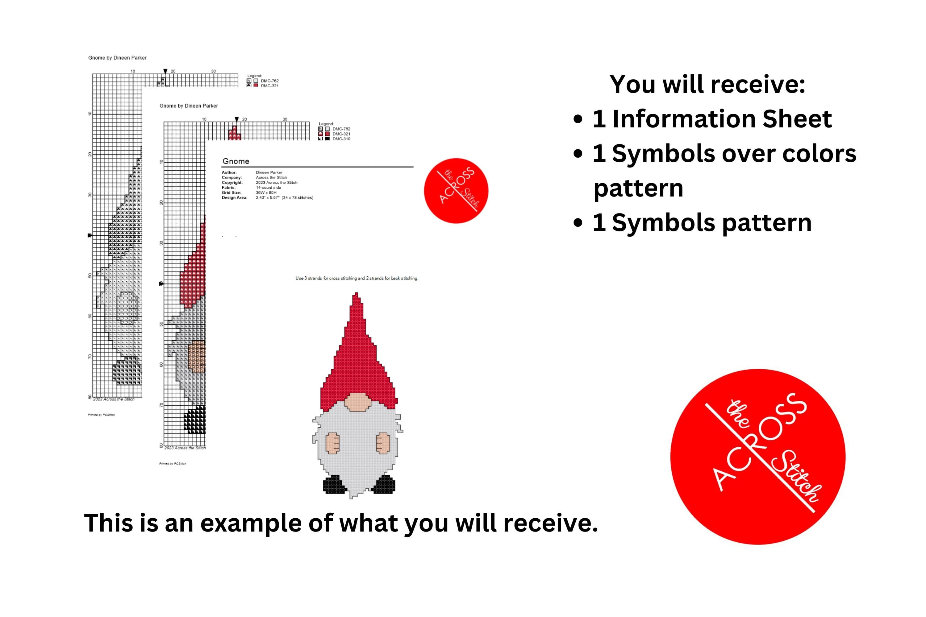 Chef Gnome Cross Stitch Pattern, Cook Gnome Cross Stitch Pattern, Kitchen Gnome Cross Stitch Pattern, Cross Stitch Elf - image 4