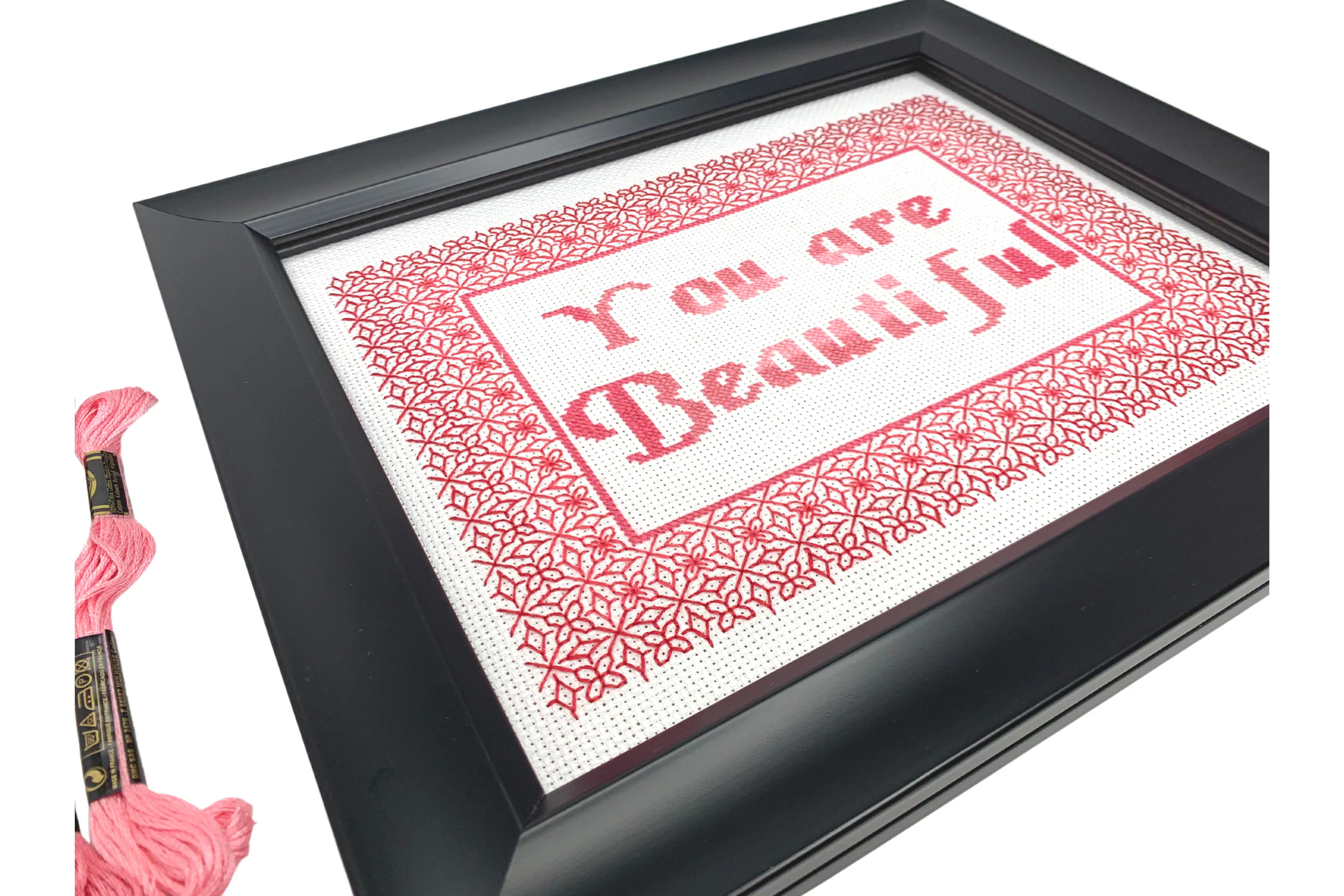 Beautiful Cross Stitch Pattern, Affirmation Cross Stitch Pattern, Counted Cross Stitch Pattern, Pink Cross Stitch Pattern, PDF Download - image 5