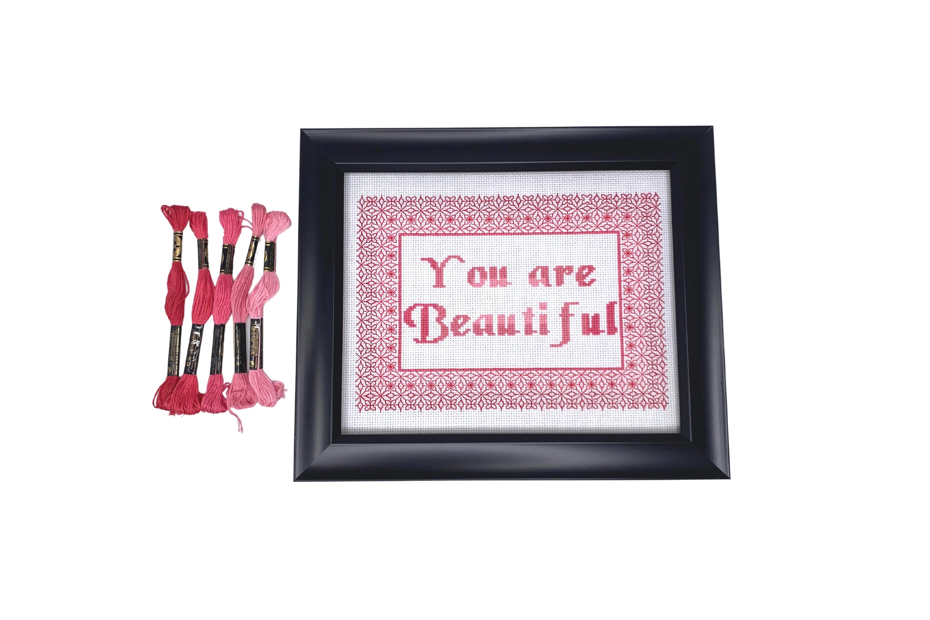 Beautiful Cross Stitch Pattern, Affirmation Cross Stitch Pattern, Counted Cross Stitch Pattern, Pink Cross Stitch Pattern, PDF Download - image 3