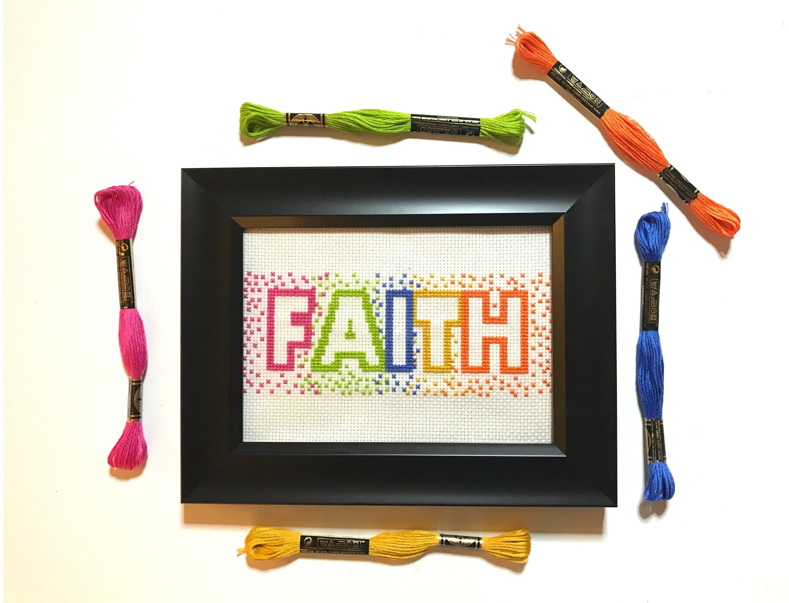 Faith Cross Stitch Pattern, Inspiration Cross Stitch Pattern, Counted Cross Stitch Pattern, Rainbow Cross Stitch Pattern - image 4
