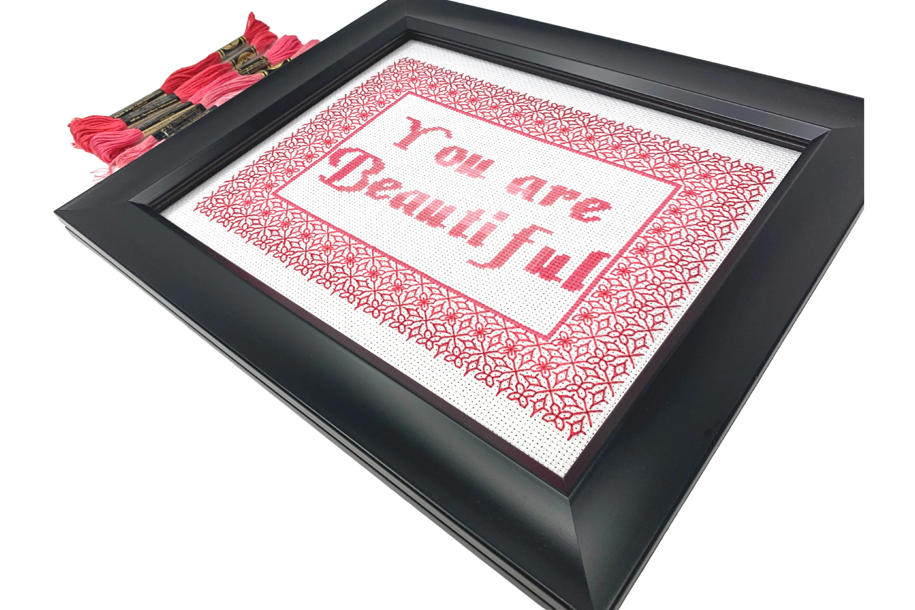Beautiful Cross Stitch Pattern, Affirmation Cross Stitch Pattern, Counted Cross Stitch Pattern, Pink Cross Stitch Pattern, PDF Download - image 4