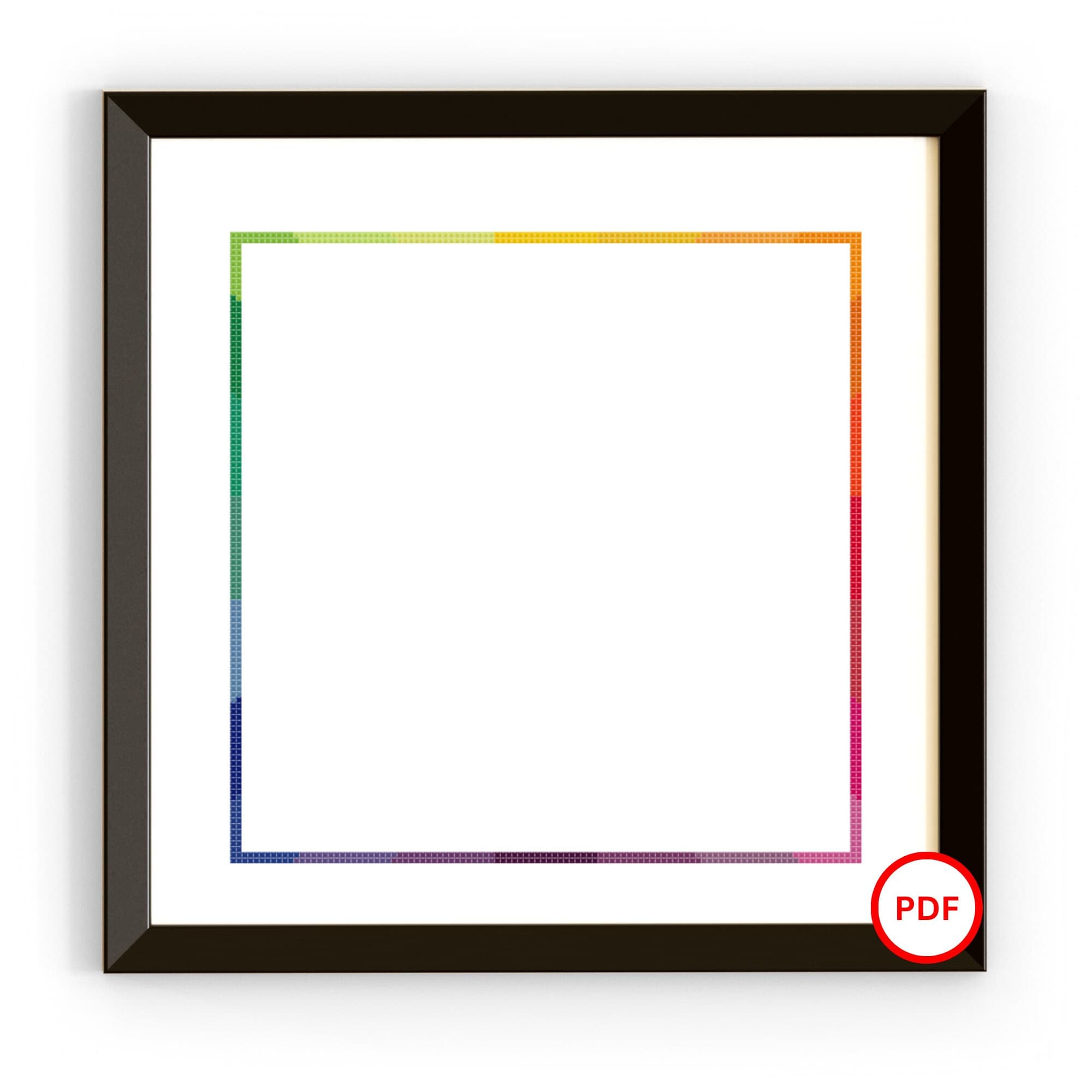 Rainbow Border Cross Stitch Patterns, Cross Stitch Border Rainbow, Cross Stitch Border Circle, Cross Stitch Border Square - image 5