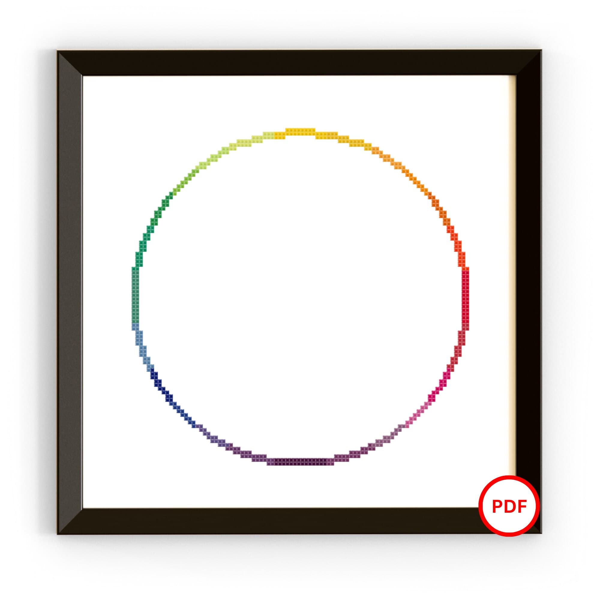Rainbow Border Cross Stitch Patterns, Cross Stitch Border Rainbow, Cross Stitch Border Circle, Cross Stitch Border Square - image 3