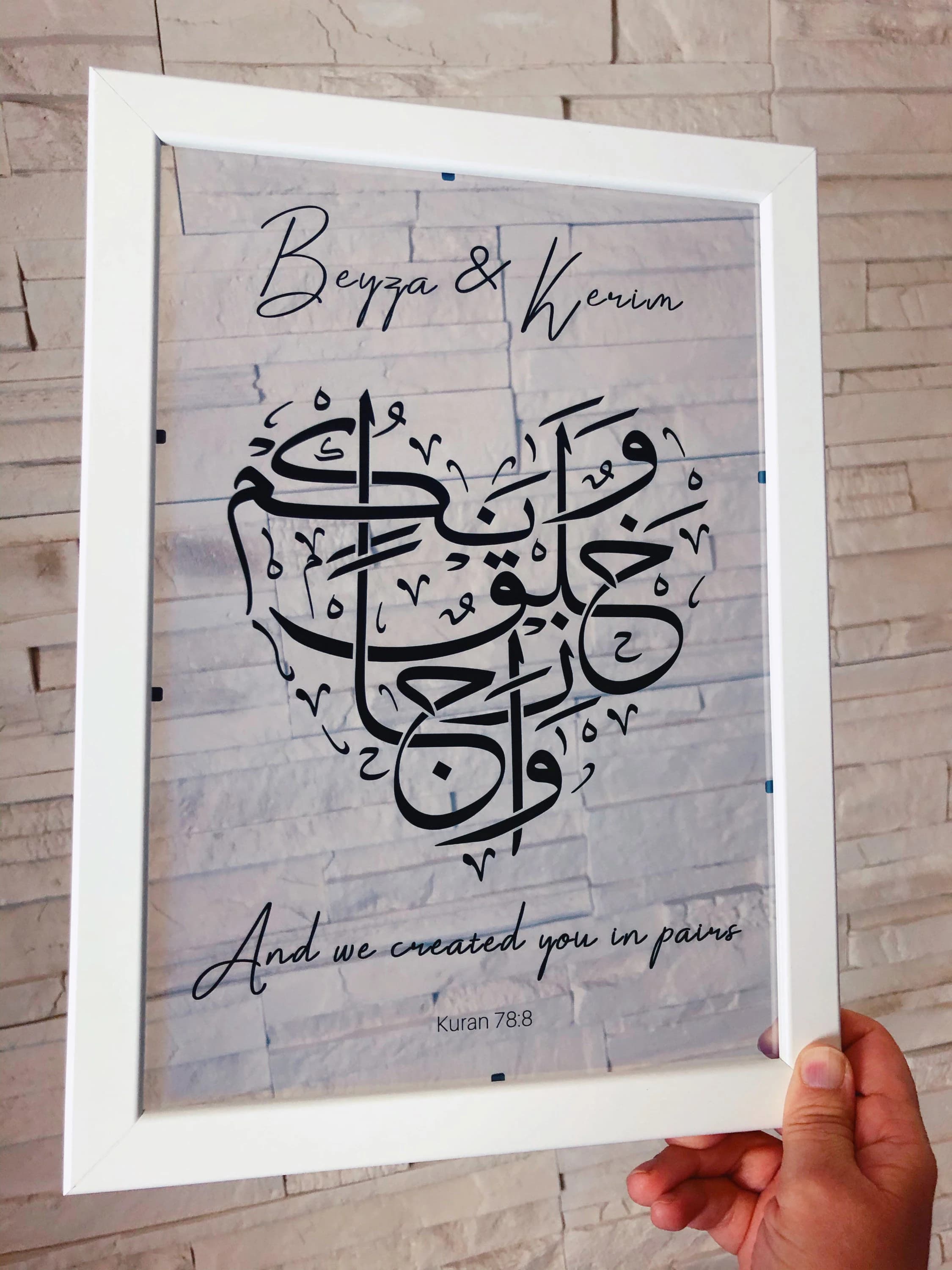 Islam, Hochzeitsposter, And we created you in Pairs, Geschenkidee, Transparentbilder