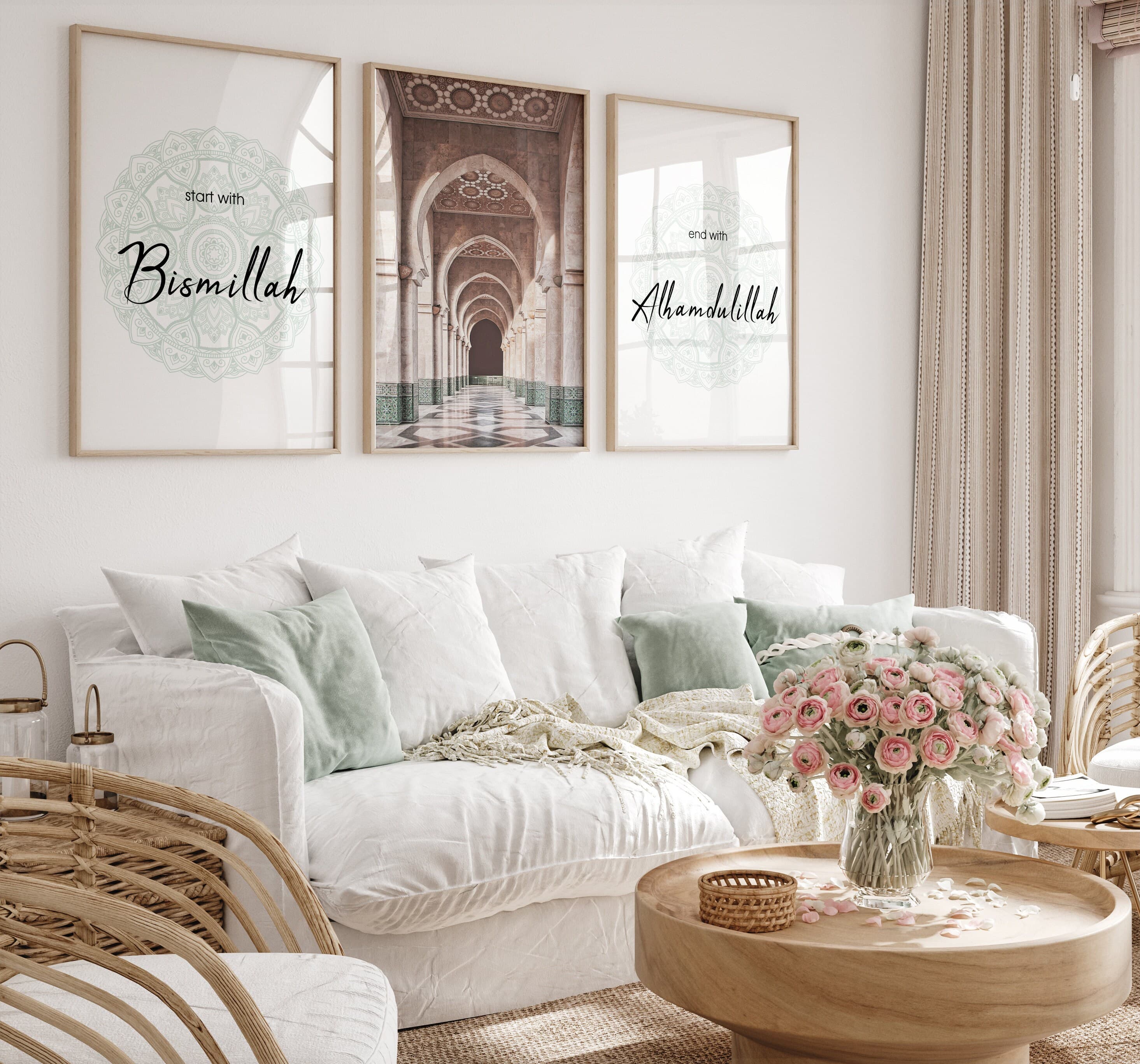 Islamische Wandbilder, Islamische Poster, Bismillah Poster Set, Alhamdulillah Poster Set - image 3