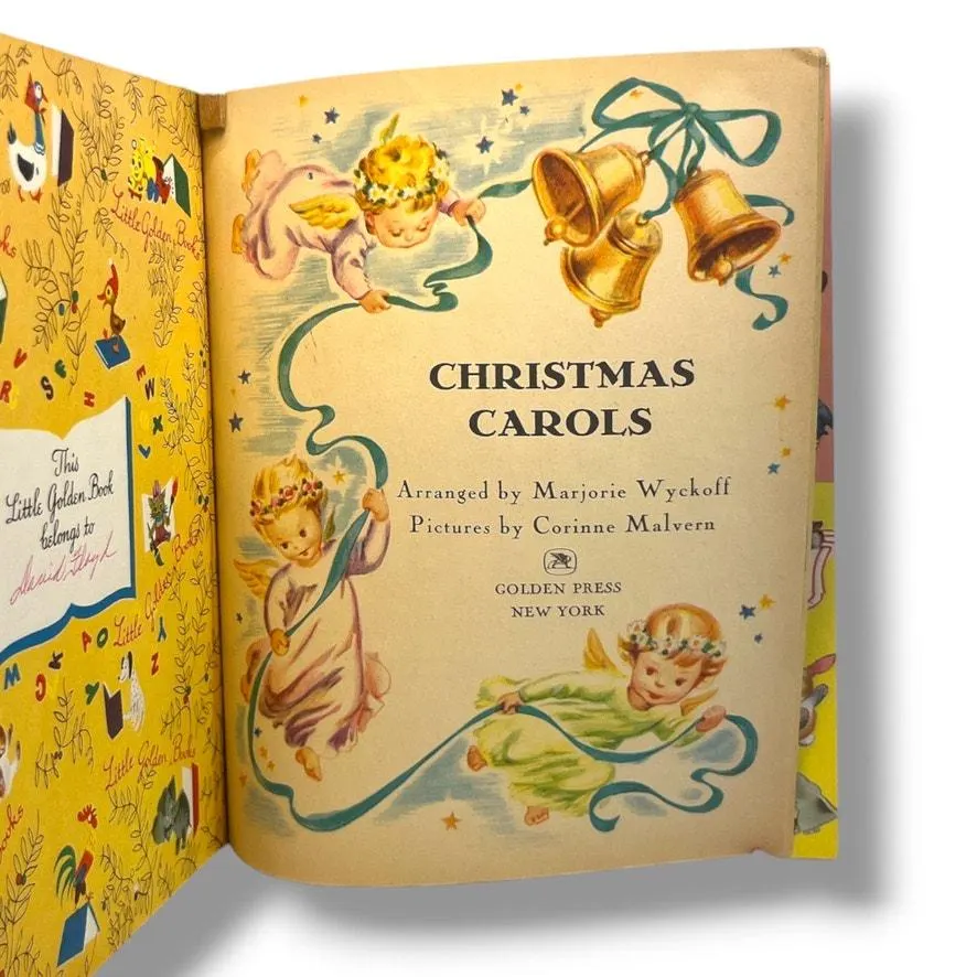 Vintage Decorated Christmas Carols Children's Holiday Song Book Diorama Angel - image 4