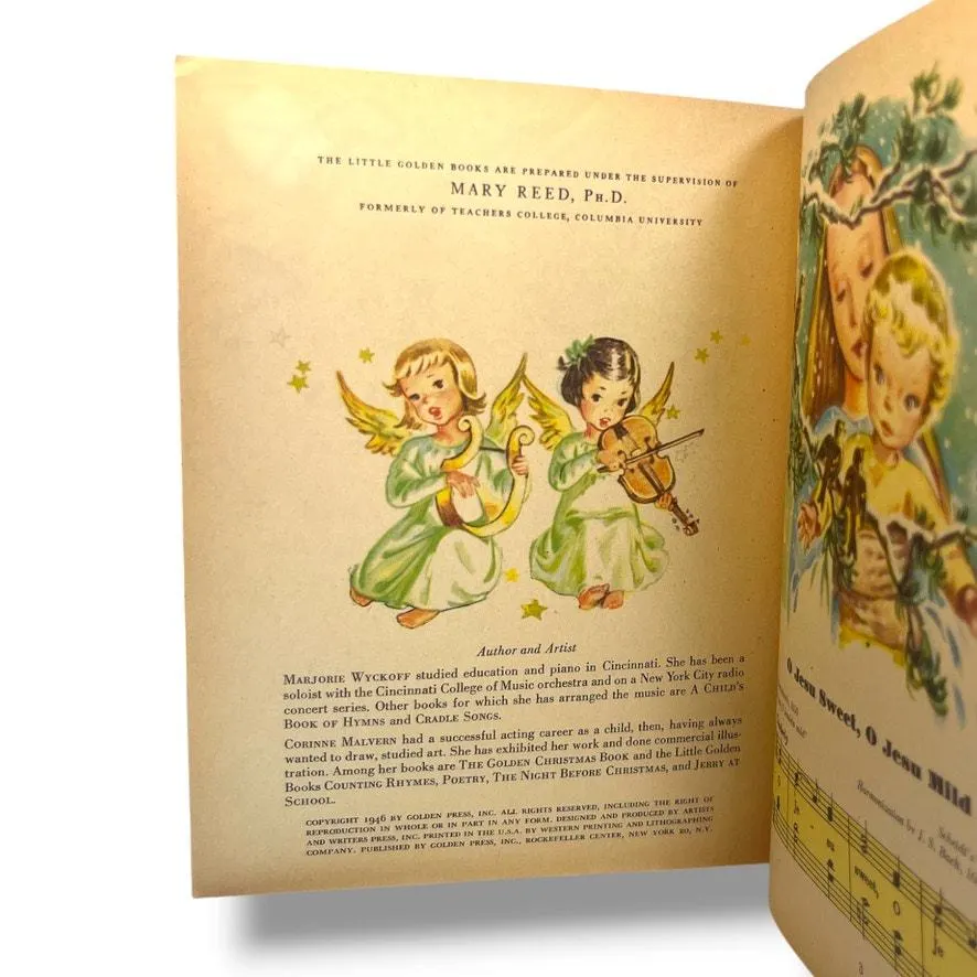 Vintage Decorated Christmas Carols Children's Holiday Song Book Diorama Angel - image 5