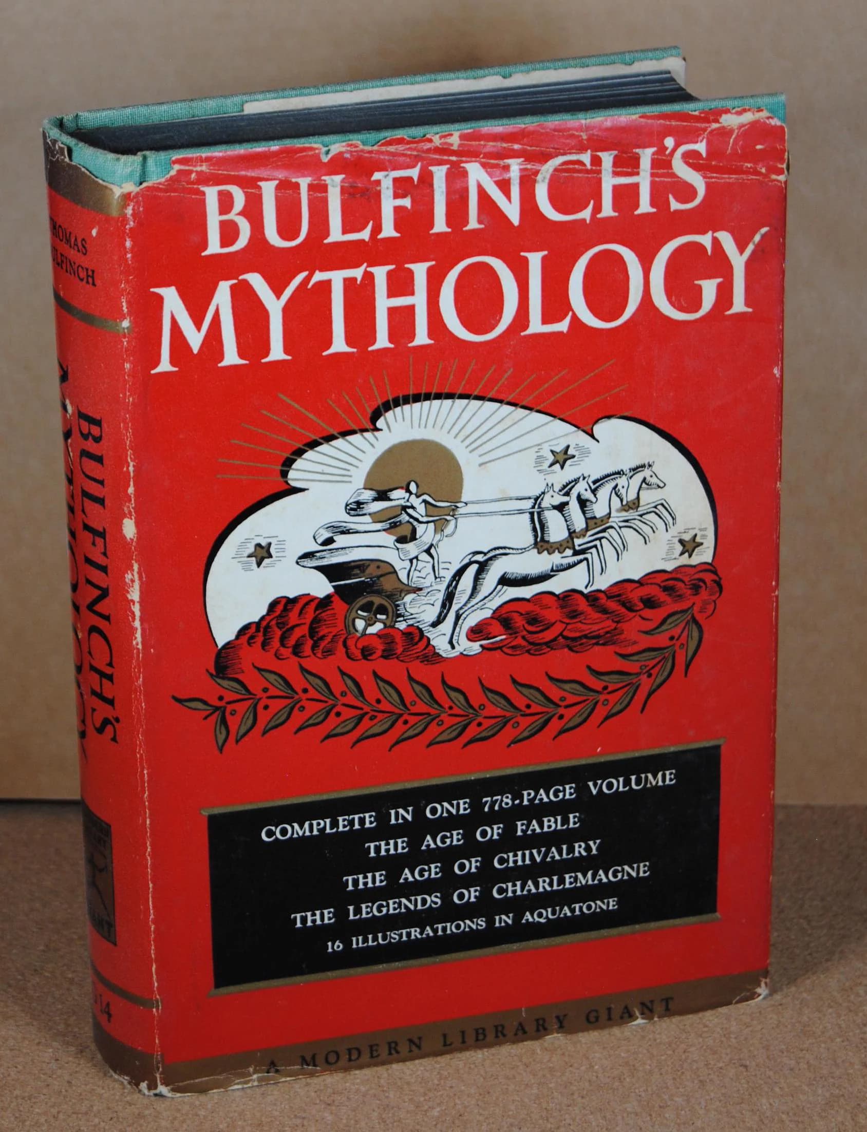 Bulfinch's Mythology - 1960s hardback edition - A Modern Library Giant - The age of fable - The age of chivalry - Legends of Charlemagne