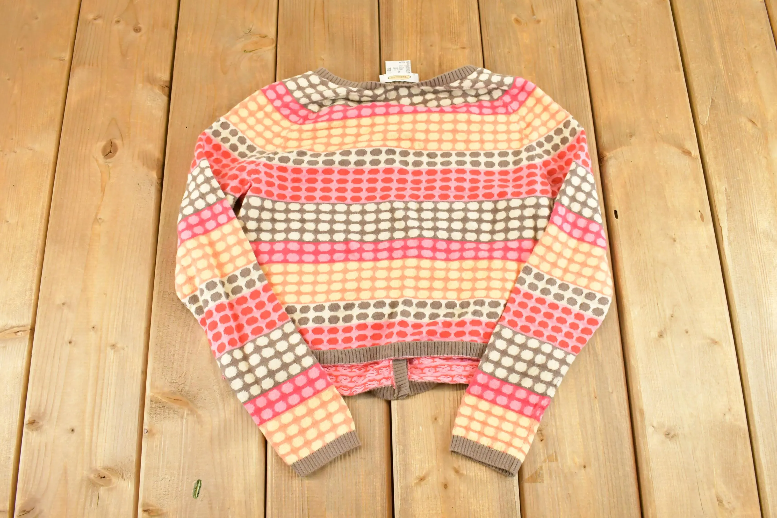 Vintage 1990s Talboys Petites Abstract Knit Cardigan Sweater Women's XS / Preppy Knit Cardigan / Fancy Knit Vintage Cardigan - image 3