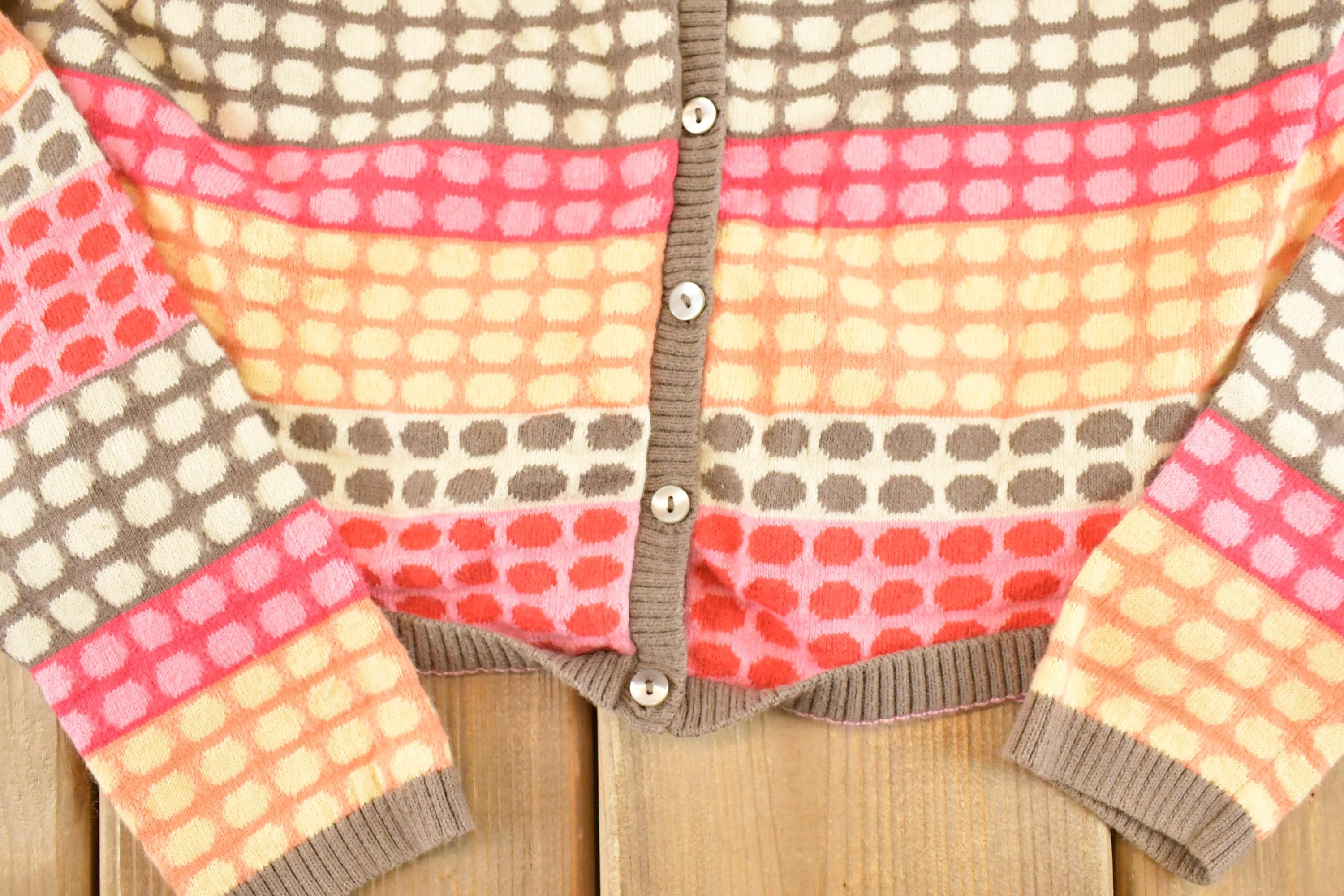 Vintage 1990s Talboys Petites Abstract Knit Cardigan Sweater Women's XS / Preppy Knit Cardigan / Fancy Knit Vintage Cardigan - image 4