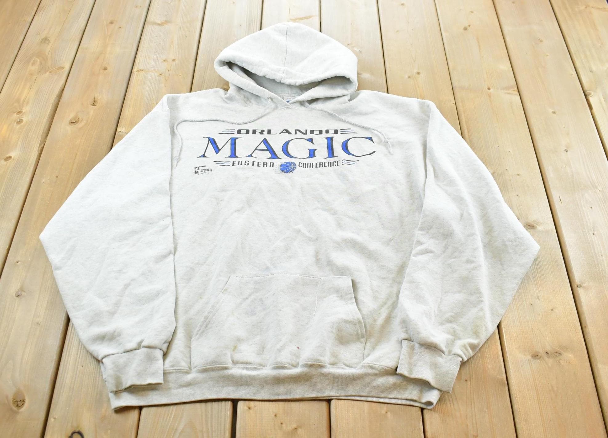 Vintage 1990s Salem Sportswear Orlando Magic Logo Athletic NBA Hoodie Sweatshirt Men's / Basketball / Sportswear / Americana