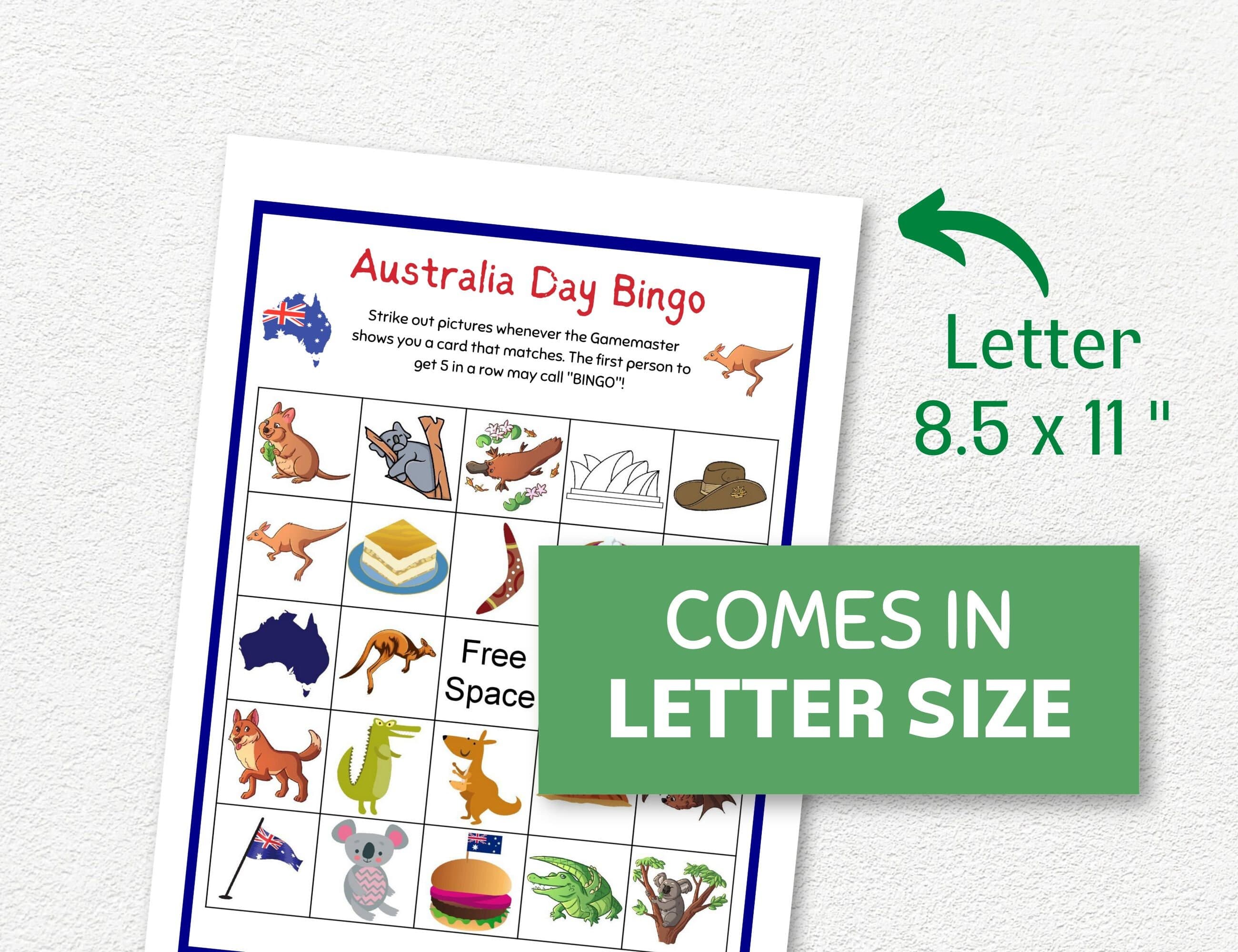 Australia Day Bingo, 50 Straya Day Bingo Printable Cards, Australian Theme Games - image 3