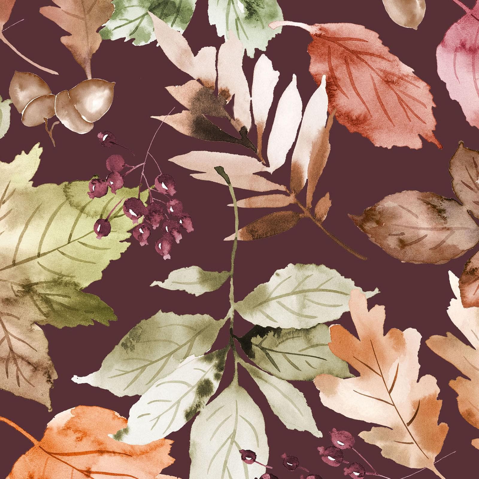 Rustle Autumn Maywood Leaves Acorn White Rust Green Orange Fabric 5 Inch Squares Charm - image 4