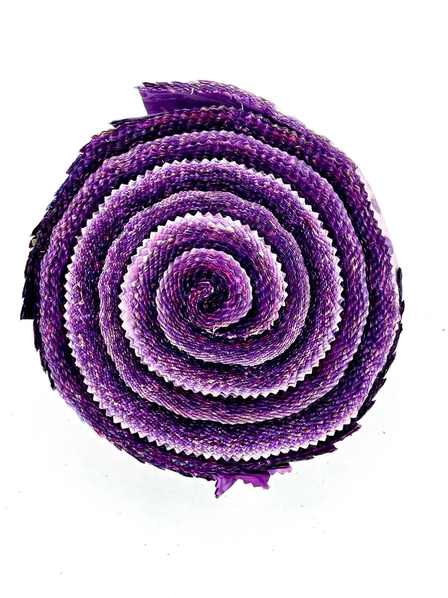 Java Batiks PURPLE V3 Cotton Batik Fabric 2.5 Inch Strip Jelly Roll -PUR3 - image 5