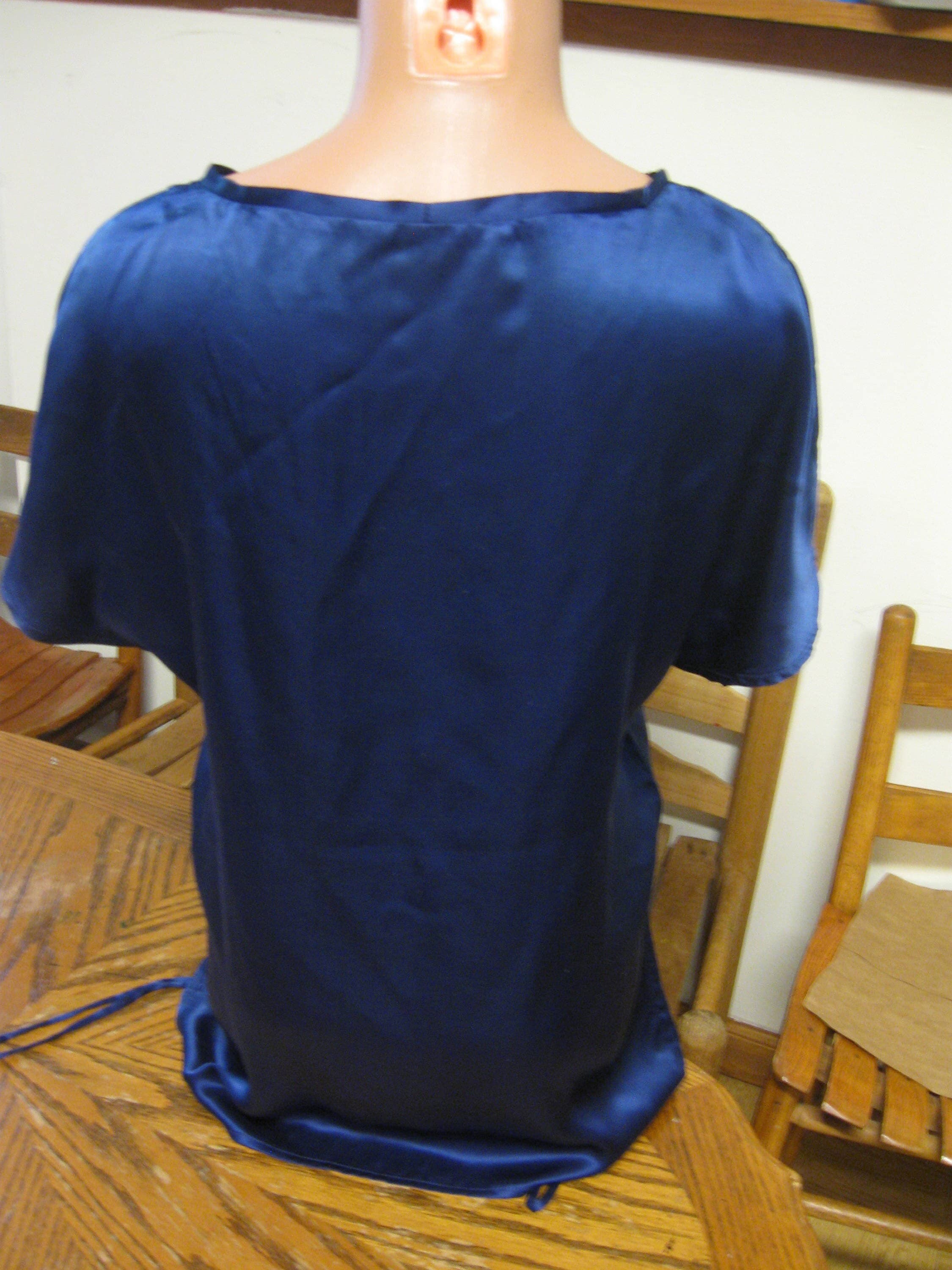 Handmade Silk Batik Blouse. Kazakh. Kazakhstan Designer. Unique. Size M/46 - image 3