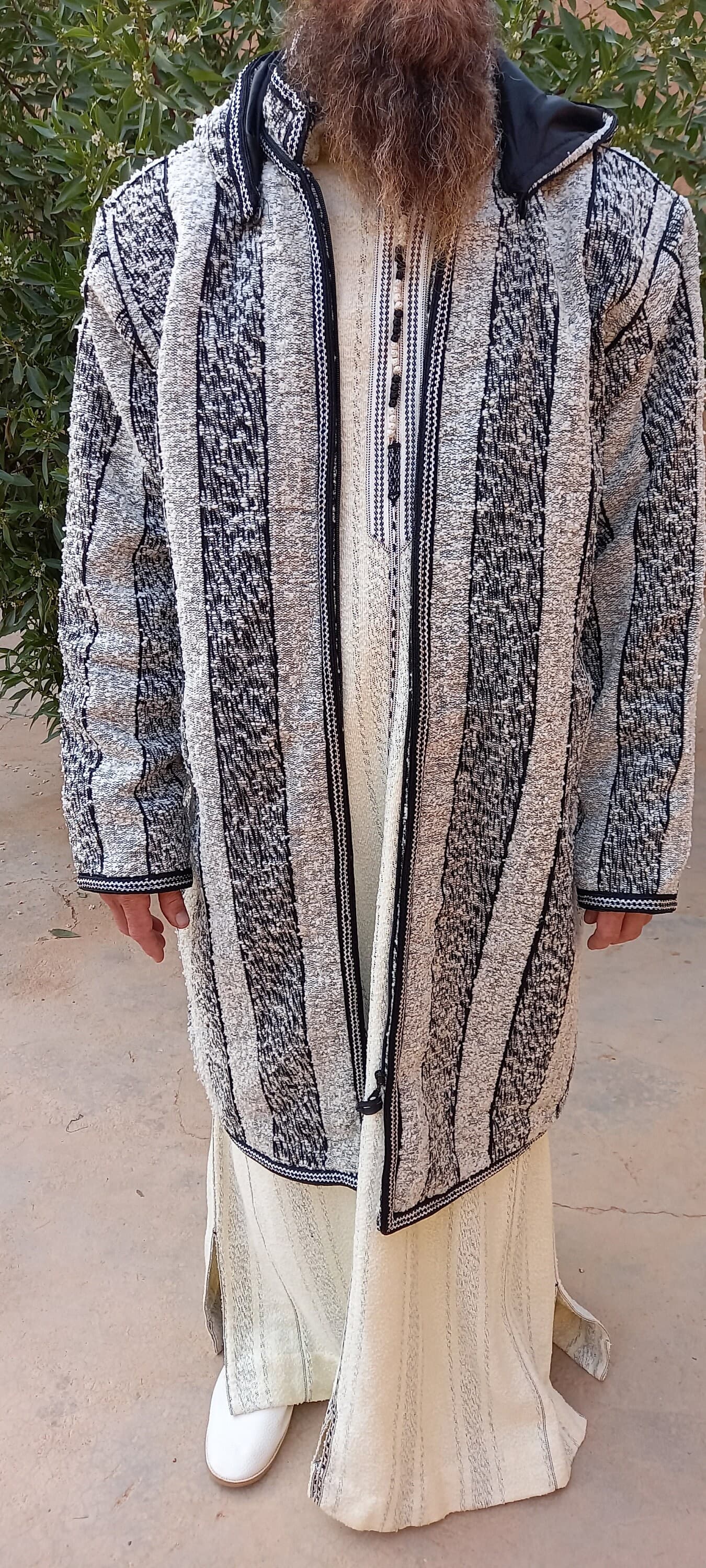 Exclusive Rare long Handwoven Wool Coat. Handmade Pure Djellaba Coat 110cm length - image 3