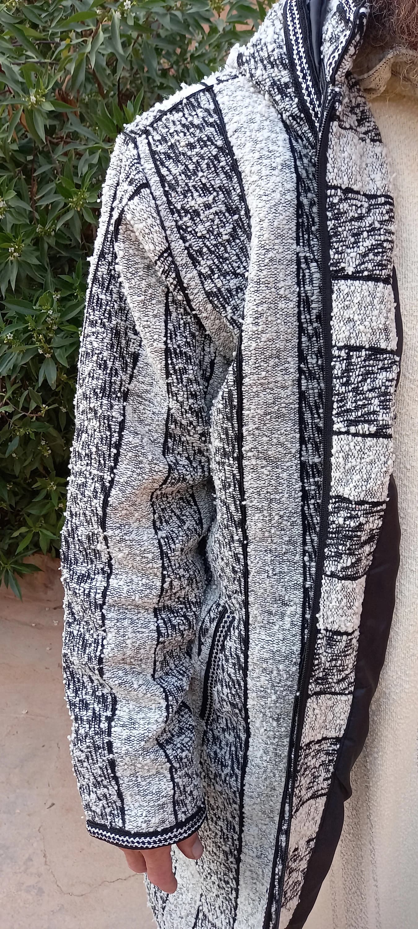 Exclusive Rare long Handwoven Wool Coat. Handmade Pure Djellaba Coat 110cm length - image 2