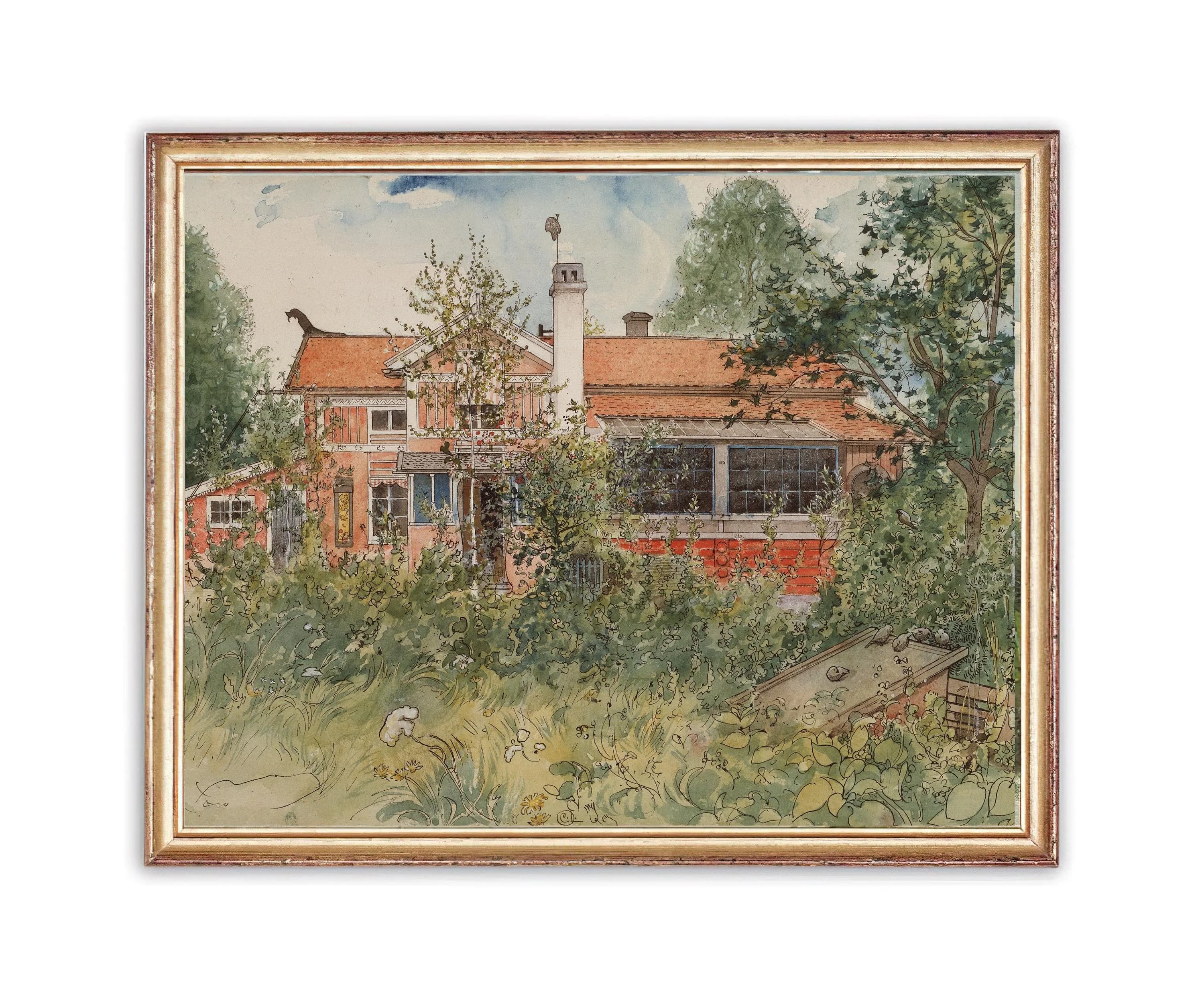 Vintage Cottage Painting | Antique Countryside Artwork | Classic Forest Nature Landscape Poster | 19th Century Art Print | PRINTABLE art