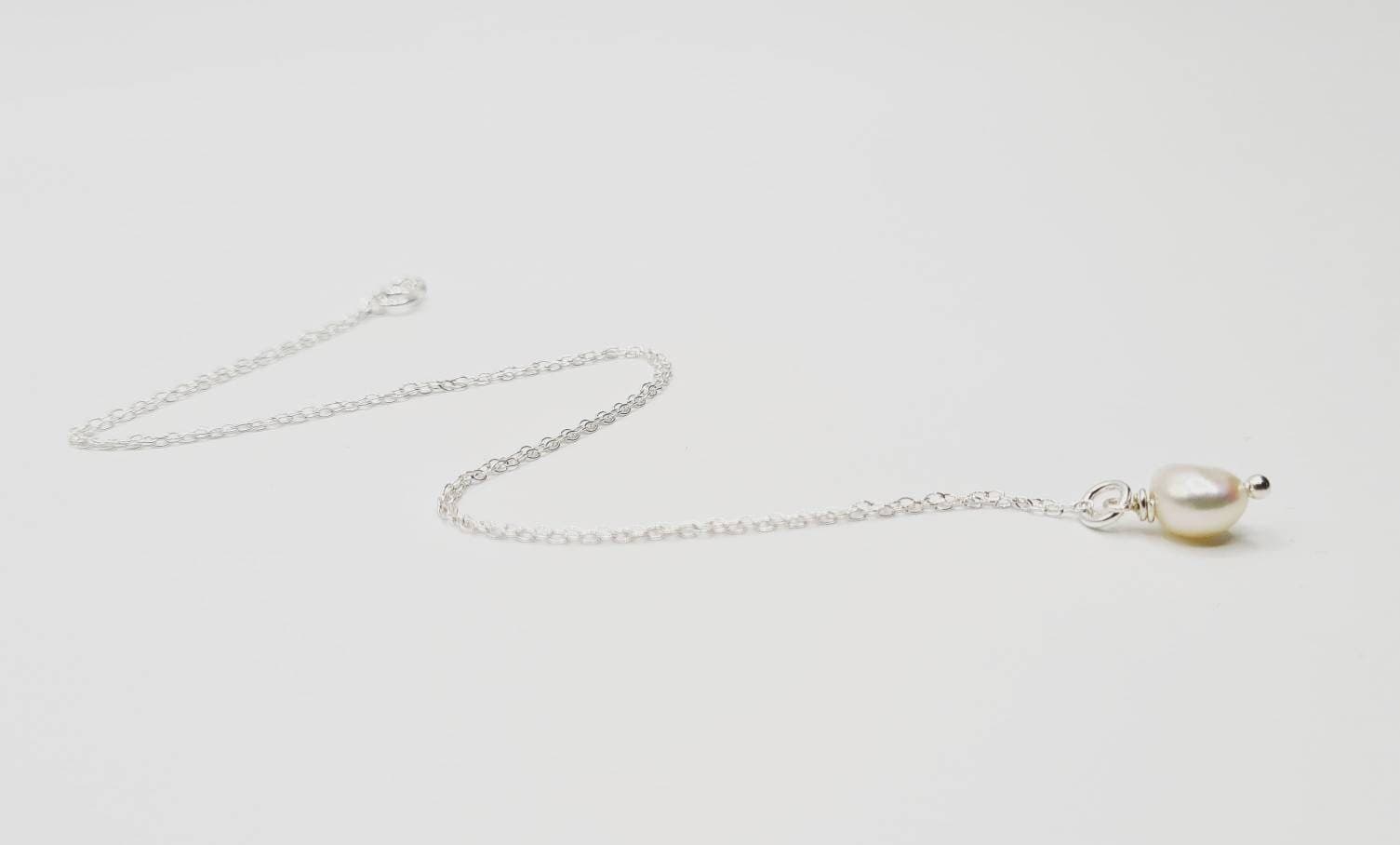 Delicate Pearl Necklace in Sterling Silver - image 4