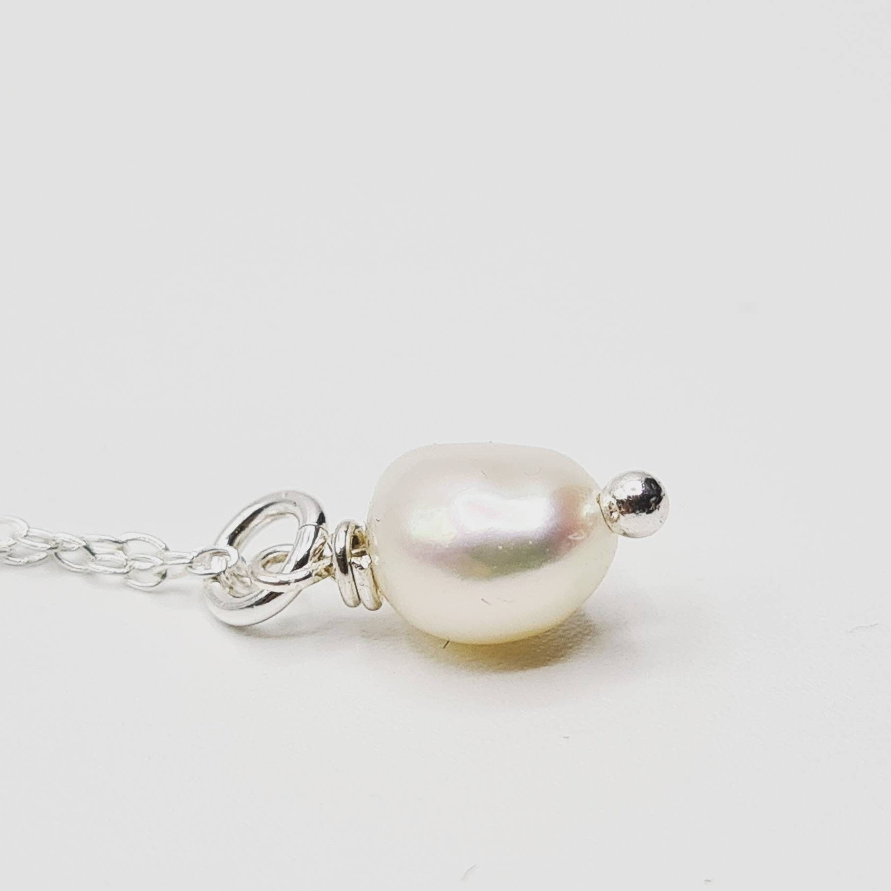 Delicate Pearl Necklace in Sterling Silver - image 5