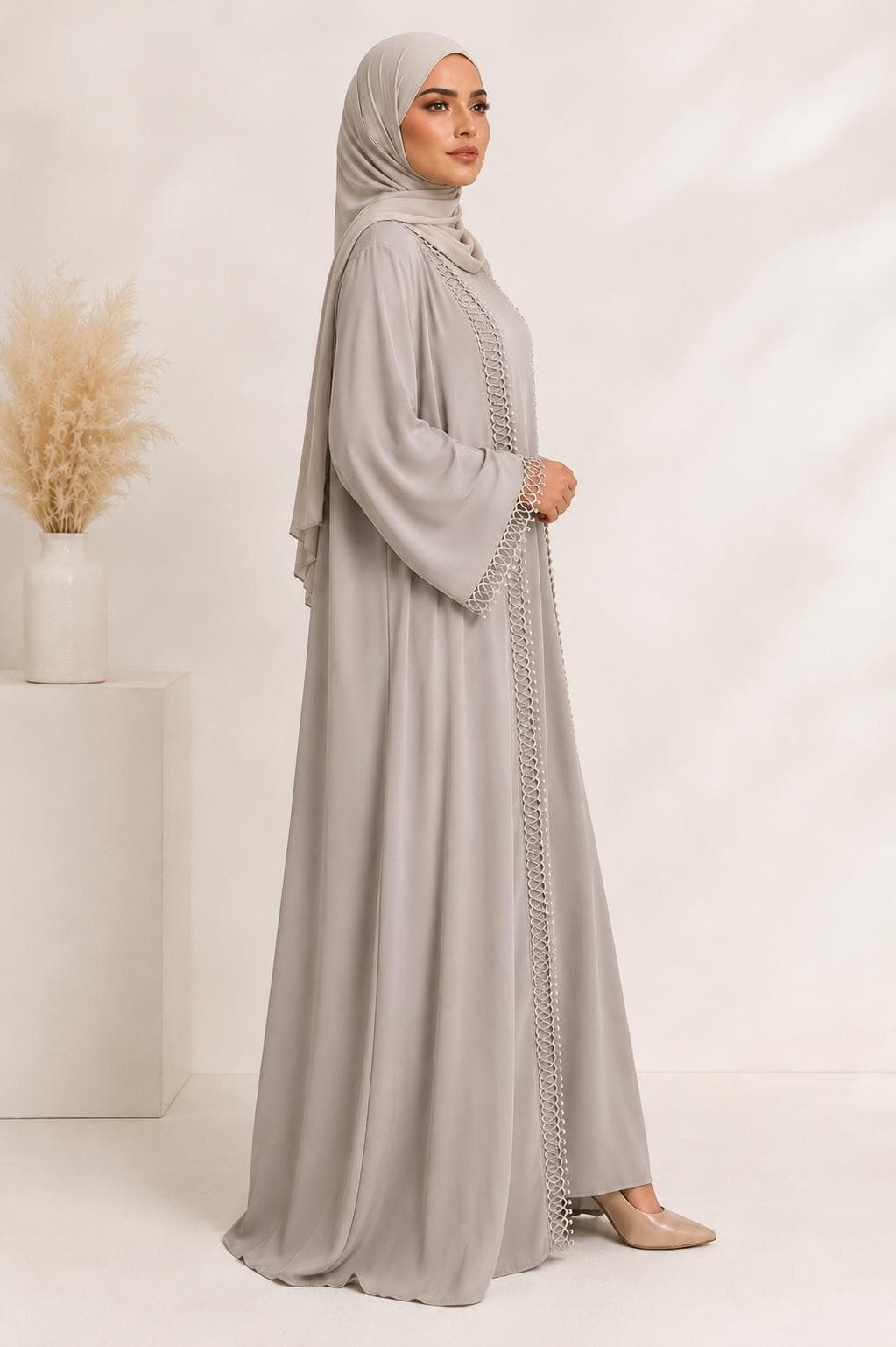 Modest 2 Piece Abaya Set for Women | Open Front Abaya with Inner Dress | Elegant Muslim Maxi Dress | Kaftan Style Outfit - image 4