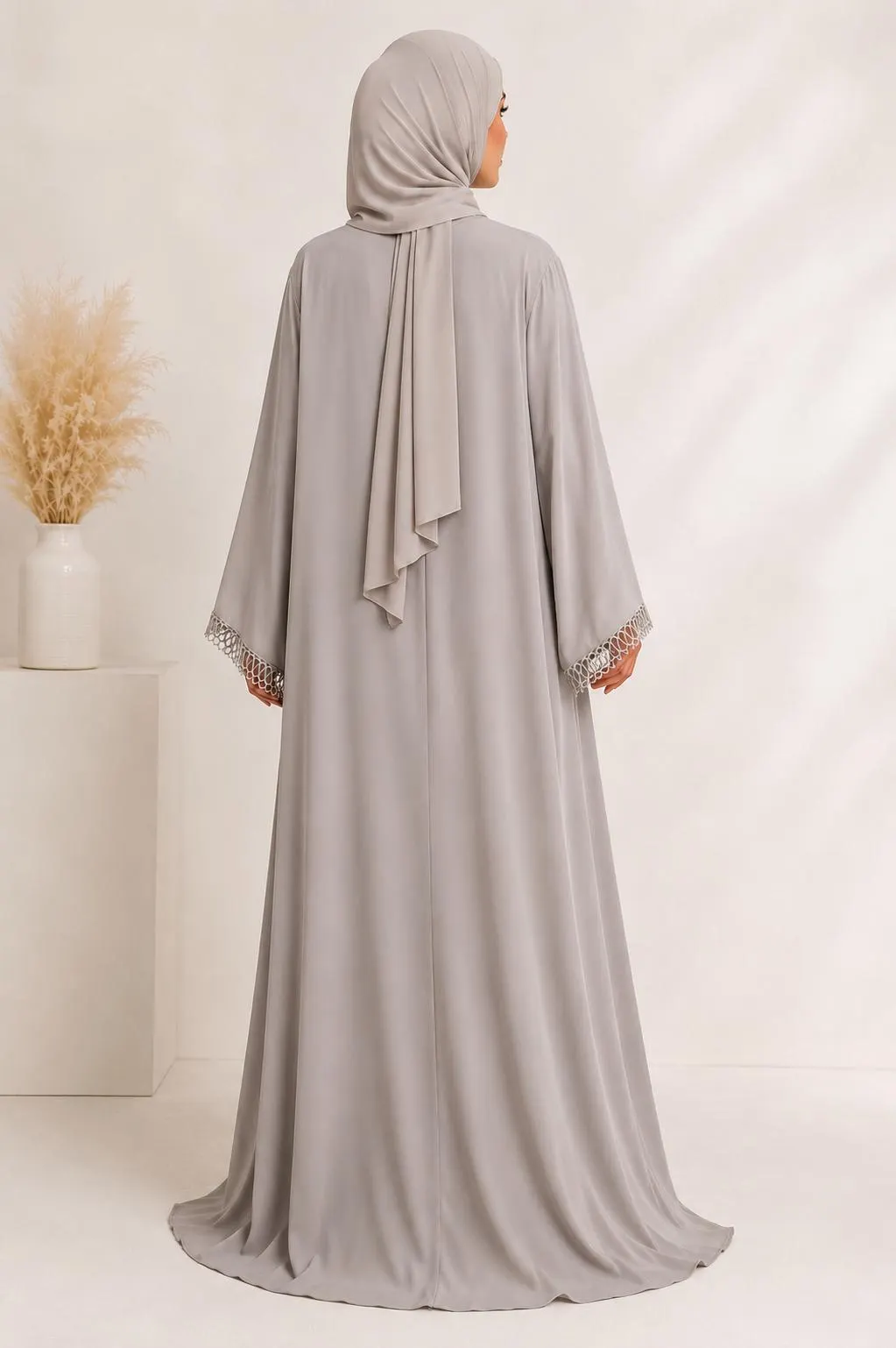 Modest 2 Piece Abaya Set for Women | Open Front Abaya with Inner Dress | Elegant Muslim Maxi Dress | Kaftan Style Outfit - image 5