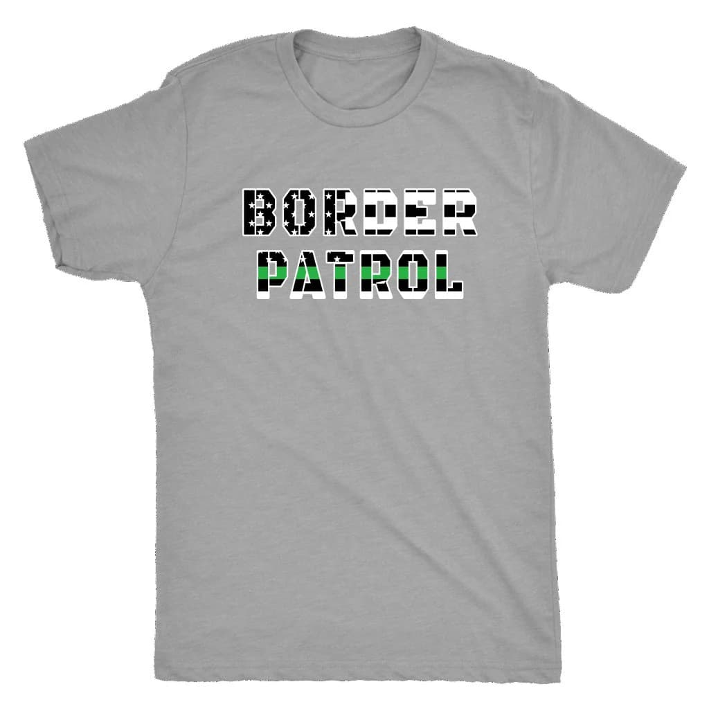Mens Border Patrol Thin Green Line American Flag Support Fitted T-shirt - image 2