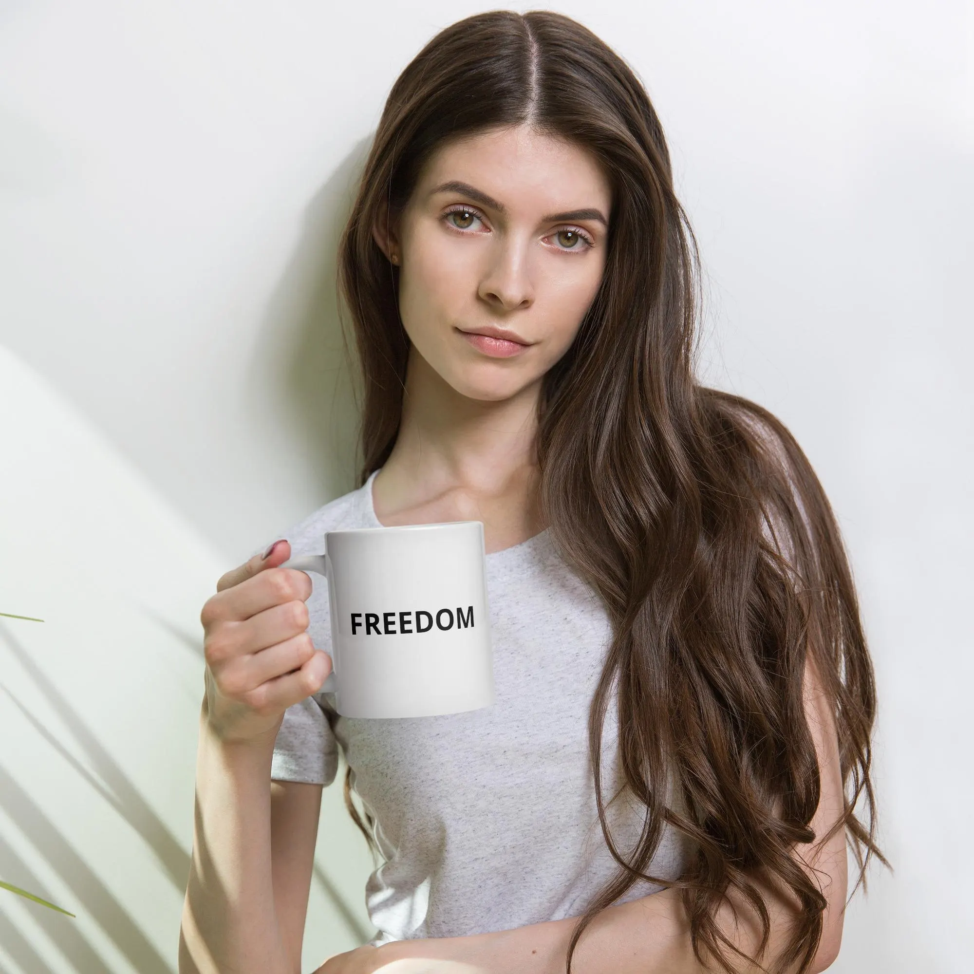 Freedom Patriotic USA White glossy mug Gift