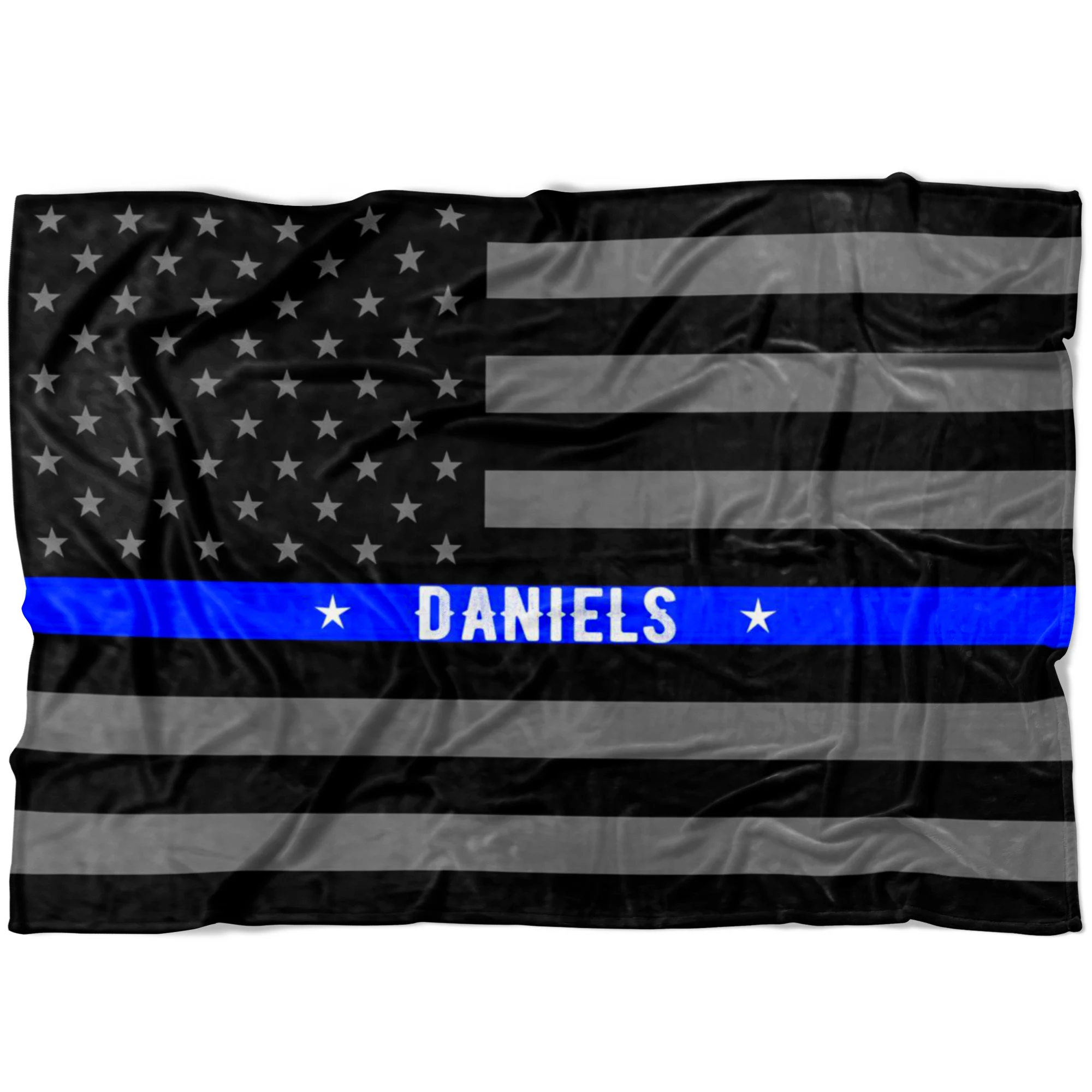 Personalized | Thin Blue Line | American Flag | Fleece Blanket | Police Officer Gifts | Police Wife | Law Enforcement | Blue Lives Matter - image 3