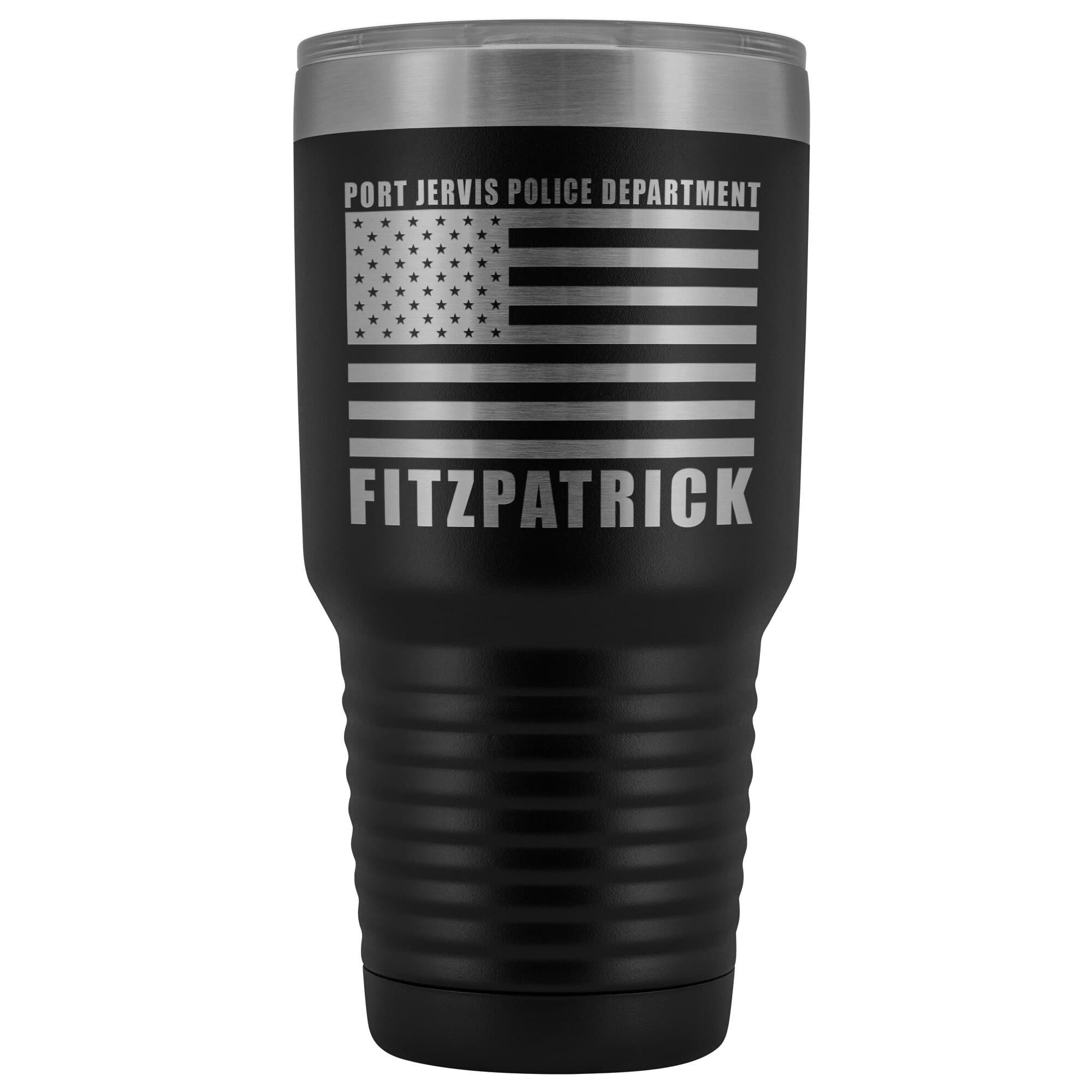 Customizable | Port Jervis | Tumbler Cup | 30 oz | Police Officer Gifts | Thin Blue Line | American Flag