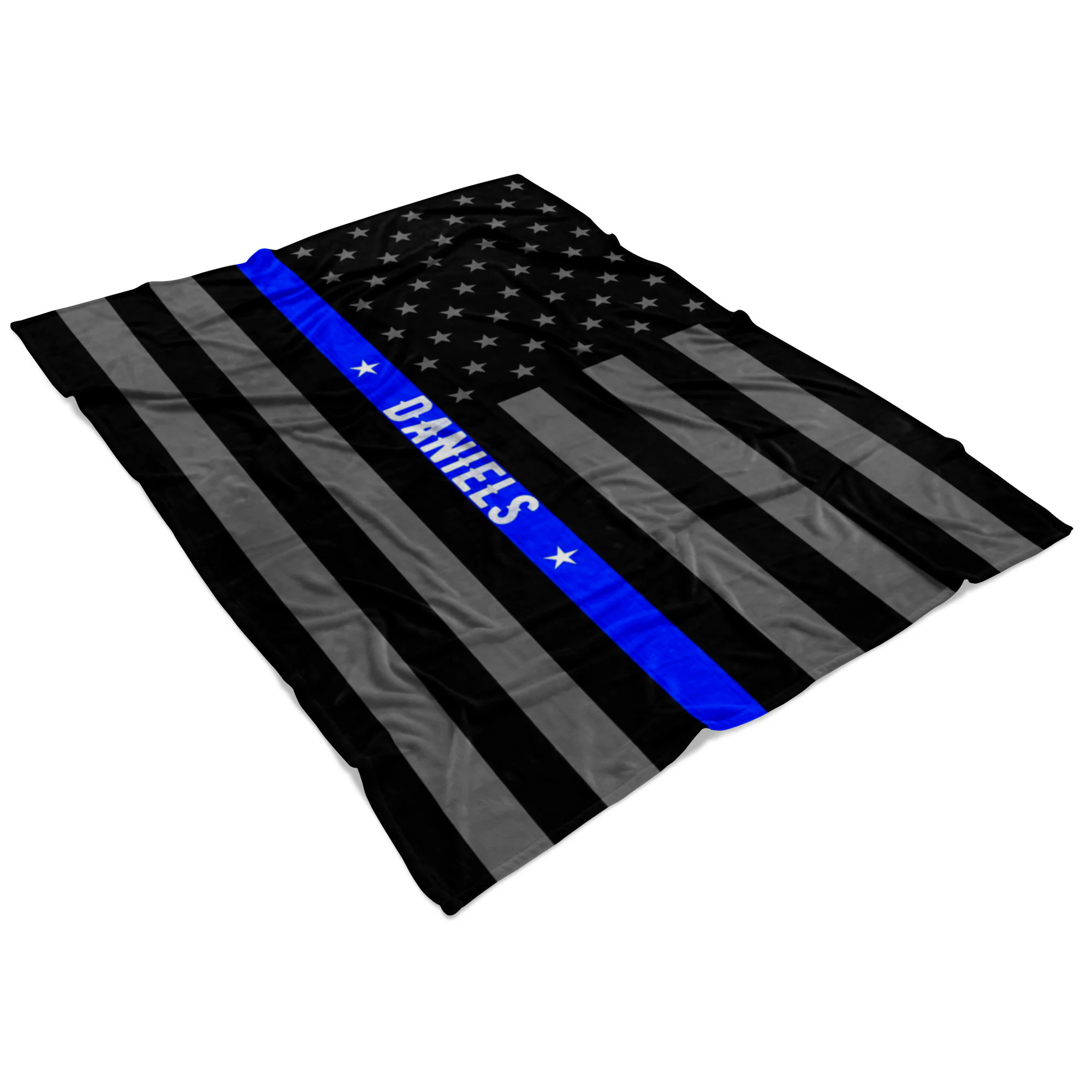 Personalized | Thin Blue Line | American Flag | Fleece Blanket | Police Officer Gifts | Police Wife | Law Enforcement | Blue Lives Matter - image 5