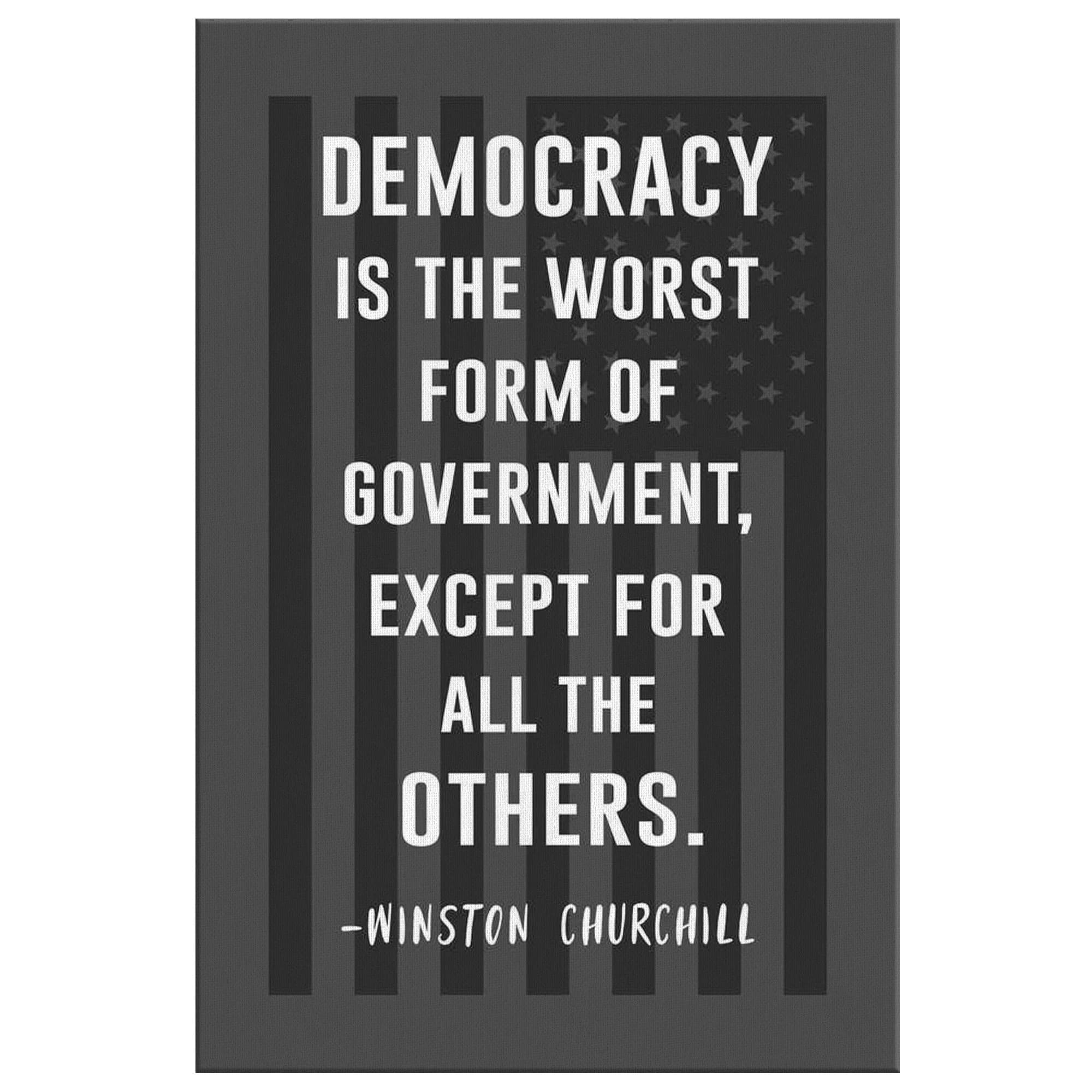 Customizable | Democracy Quote | Winston Churchill | USA | American | Patriotic | Canvas Wall Art - image 2