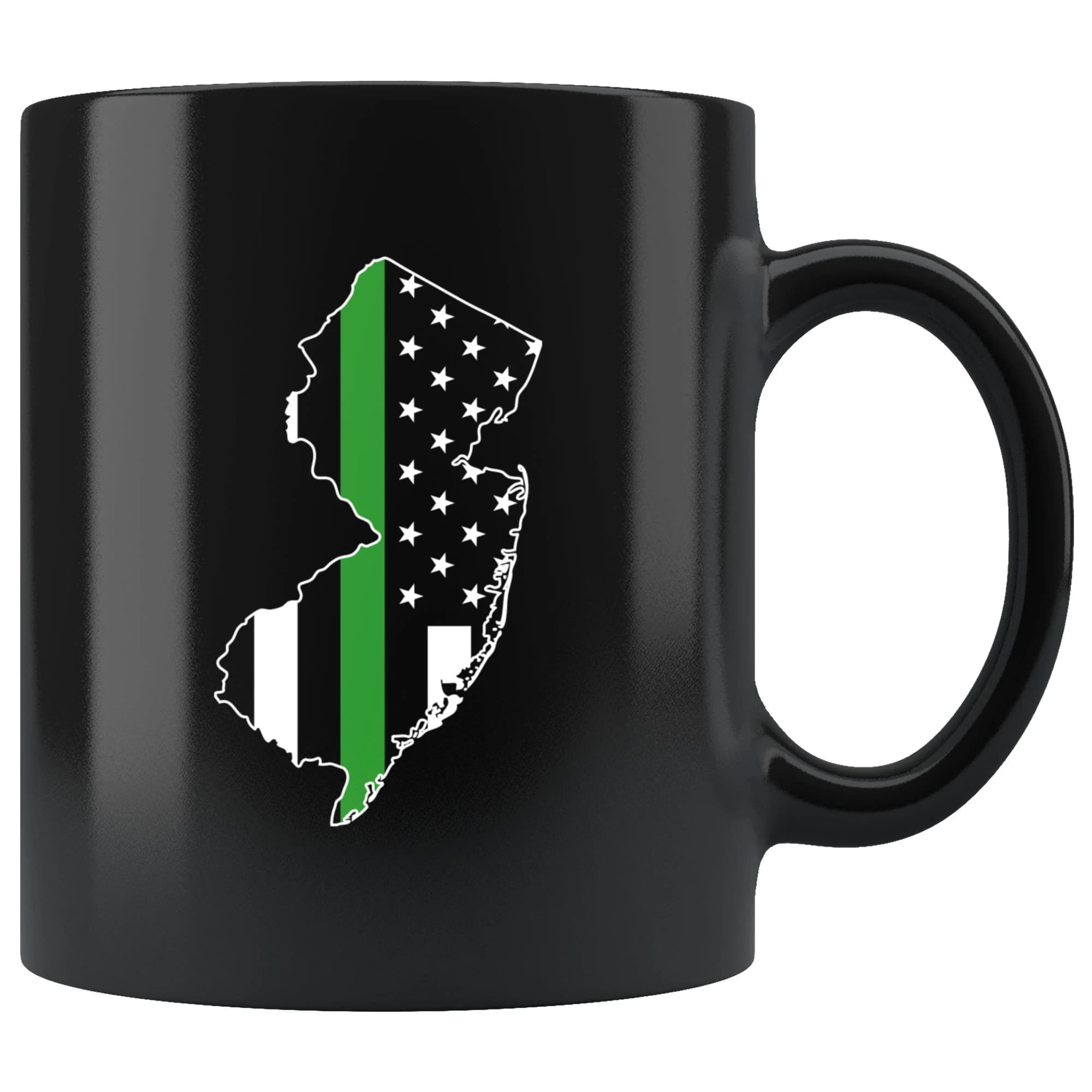 New Jersey | Thin Green Line American Flag | Coffee Mug | Military | US Border Patrol | Army | Navy | Marines || Law Enforcement