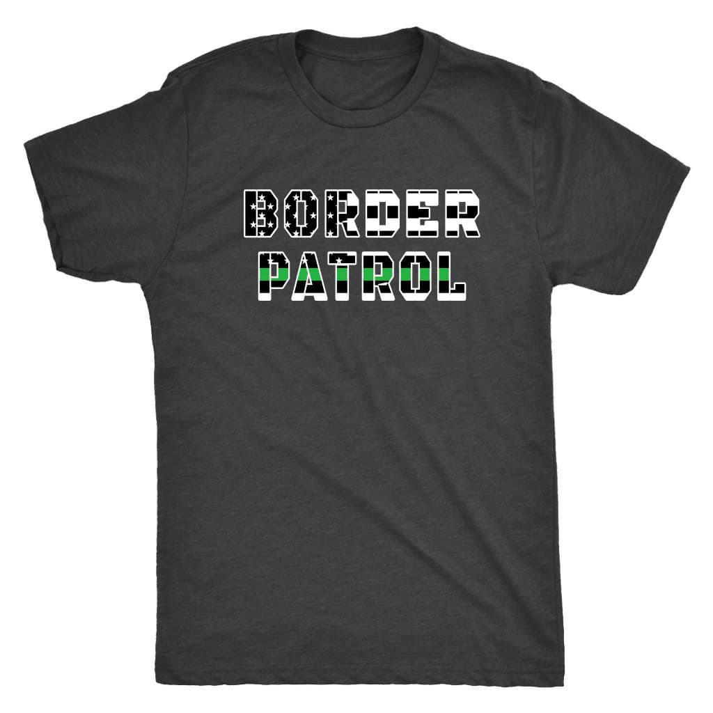 Mens Border Patrol Thin Green Line American Flag Support Fitted T-shirt