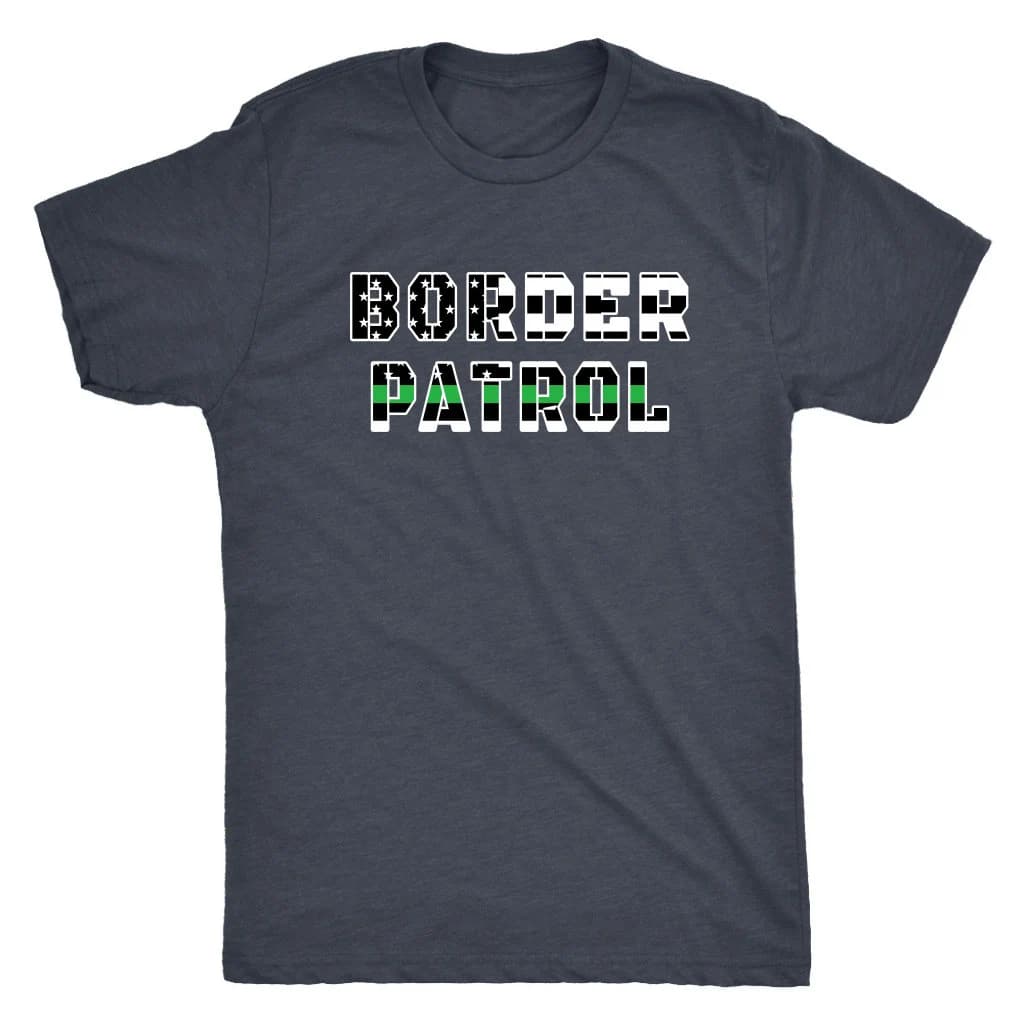 Mens Border Patrol Thin Green Line American Flag Support Fitted T-shirt - image 3