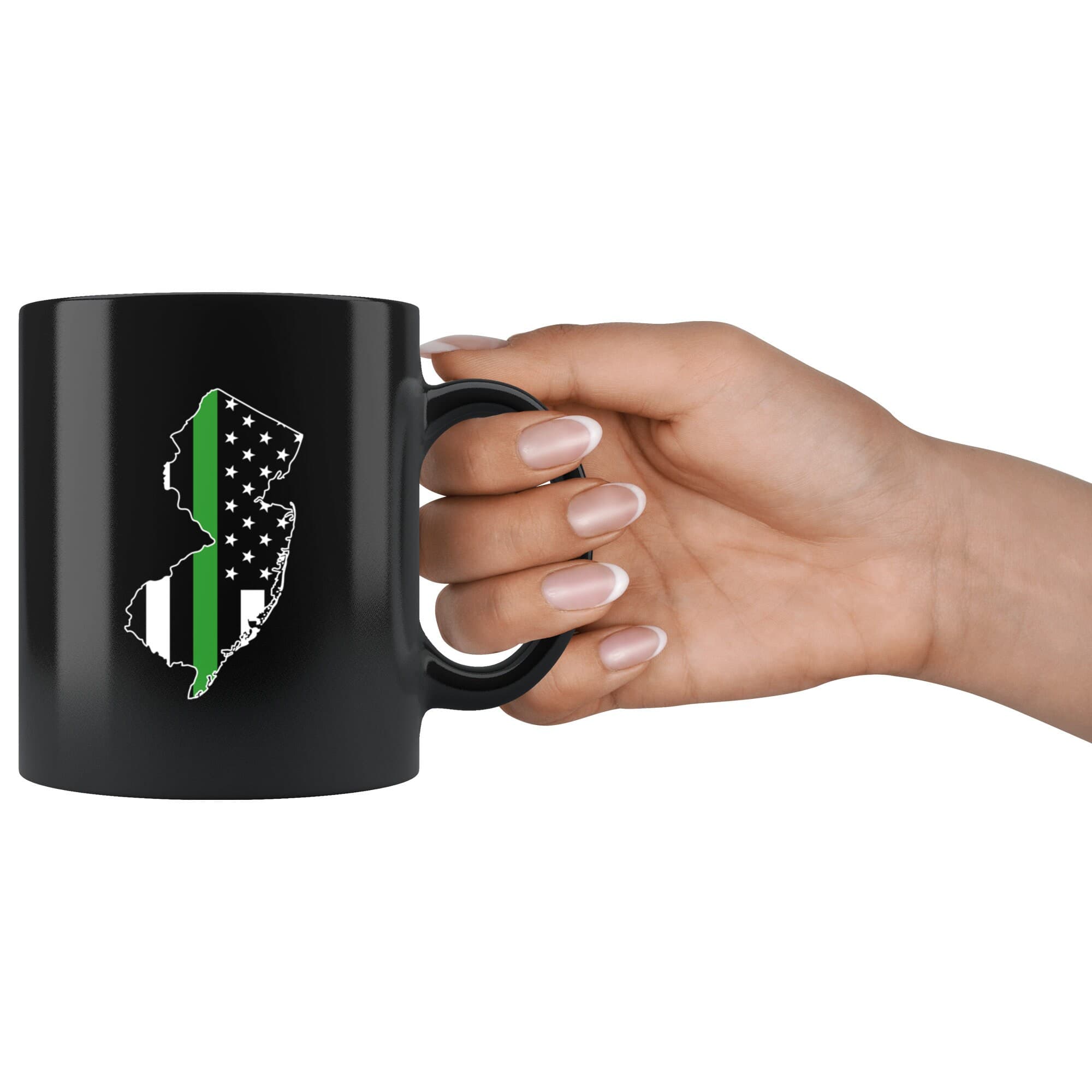 New Jersey | Thin Green Line American Flag | Coffee Mug | Military | US Border Patrol | Army | Navy | Marines || Law Enforcement - image 3