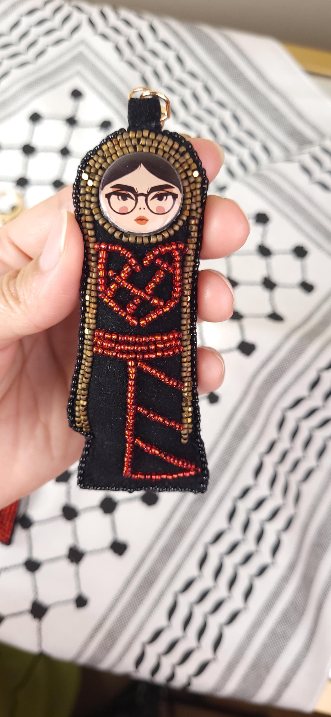 Palestinian Girl Thobe Bag Charm: Handmade Solidarity Symbol - image 4