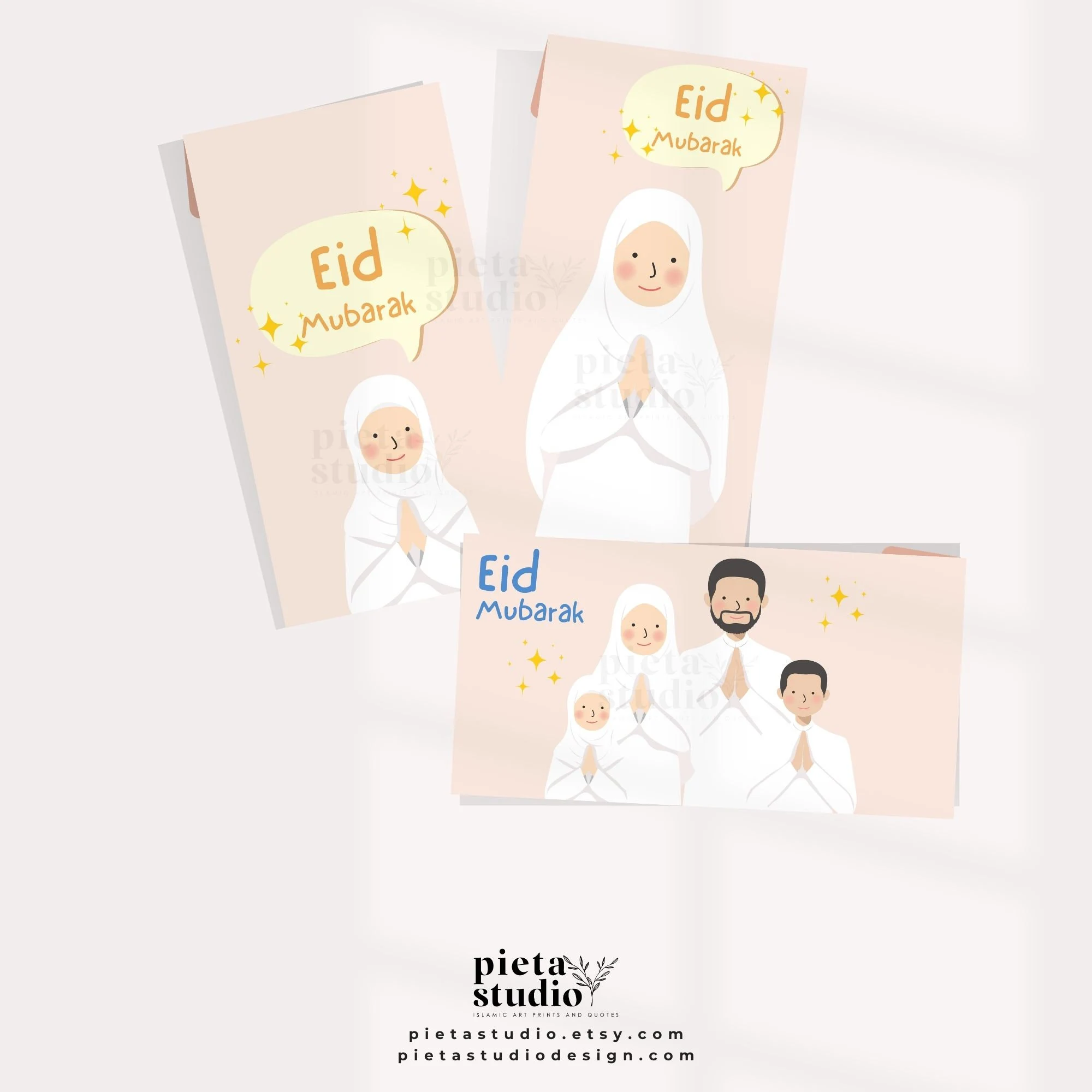 Digital Printable of Eid Mubarak money card template