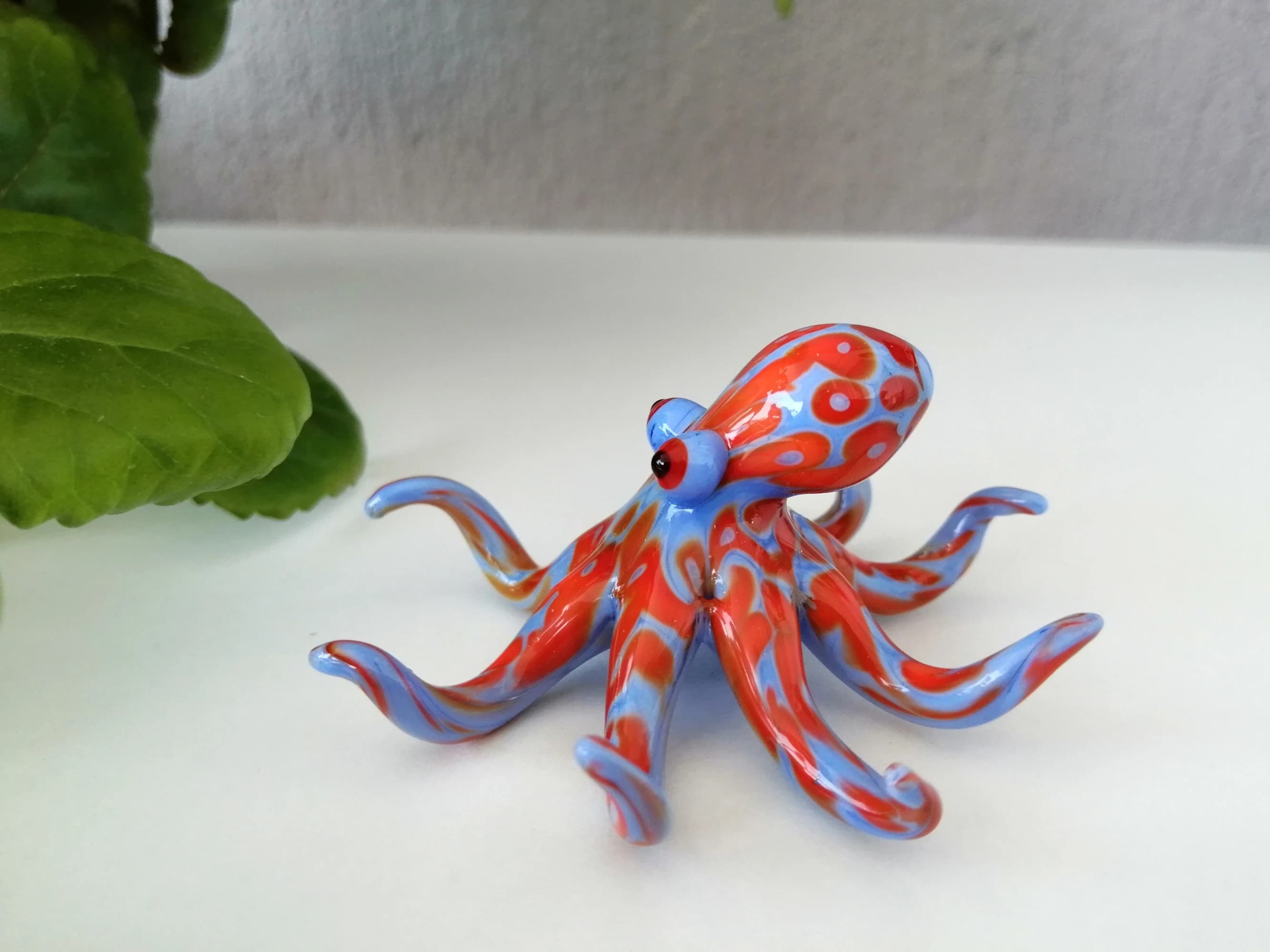 Glass Octopus figurine, blown glass octopus ornament, murano octopus figurine, glass sea animals, glass figurine, glass animals - image 3