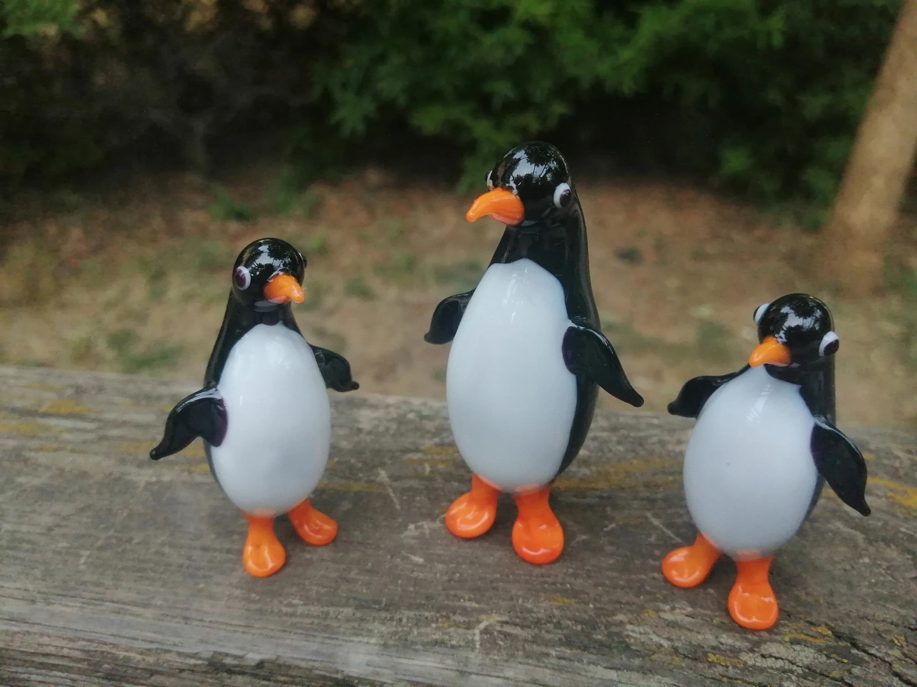 Glass Penguin, hand blown penguin figurine, penguin ornament, art glass penguin, glass animals, murano penguin, miniature penguins - image 3