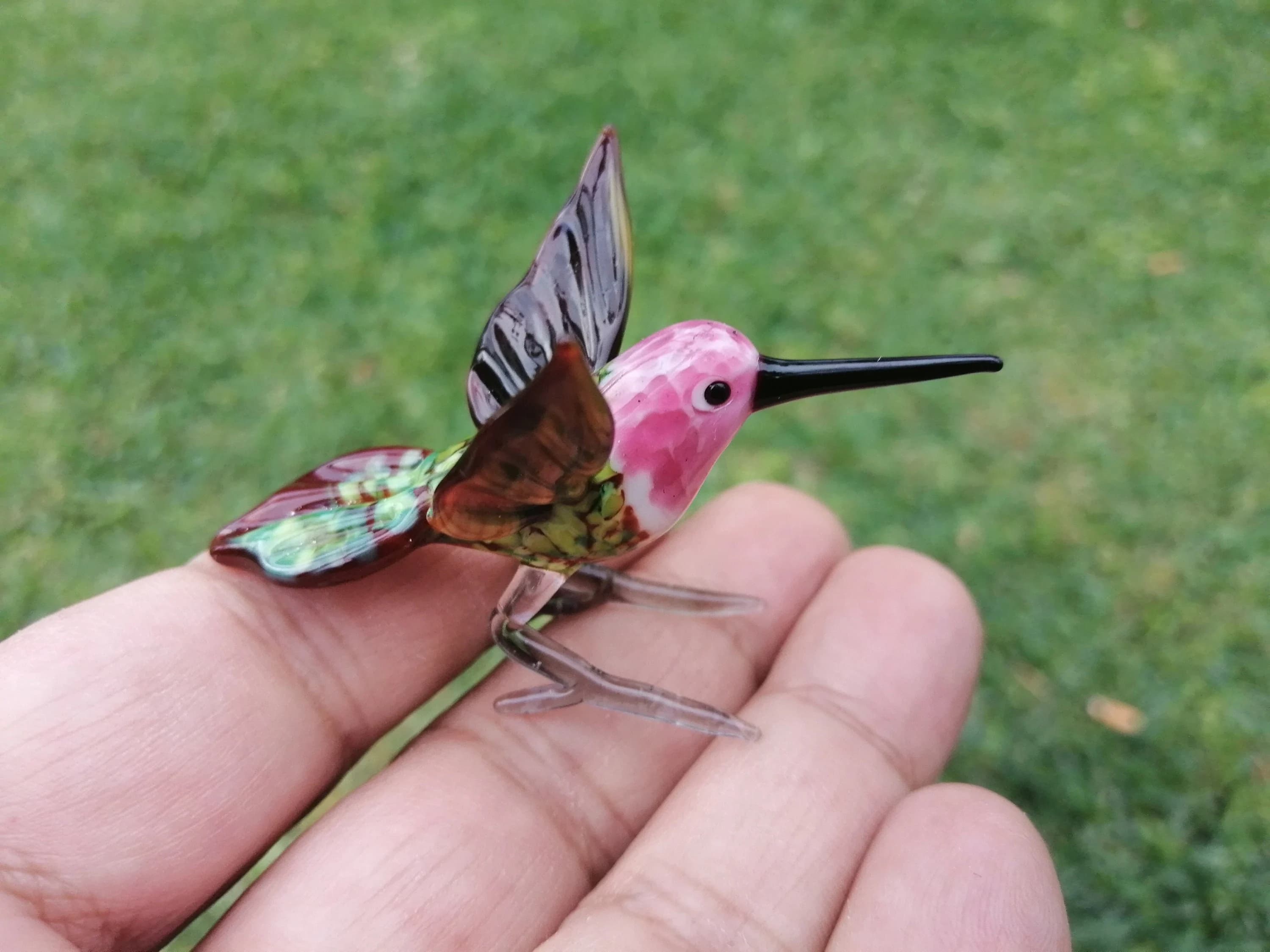 Glass bird, miniature glass bird figurine, glass bird ornament, art glass bird sculpture, glass figurine, glass animals, murano birds
