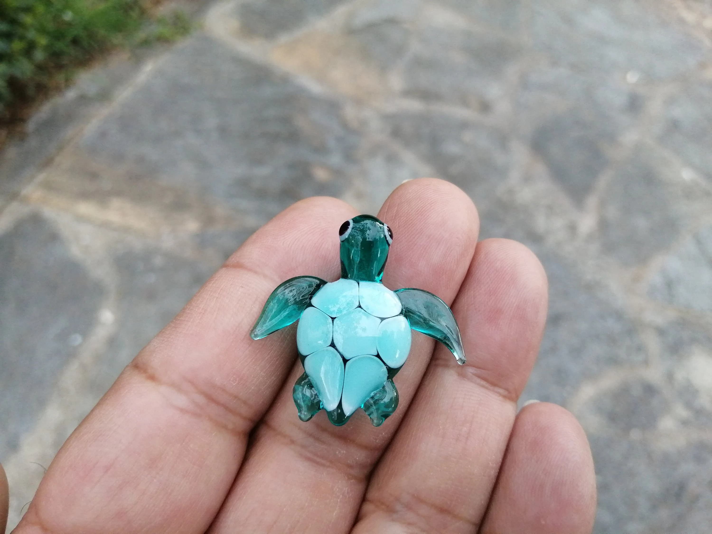 Glass sea turtle, hand blown glass sea turtle, glass sea animals, sea turtle ornament, sea turtle figurine, turtle figurine, glass figurine
