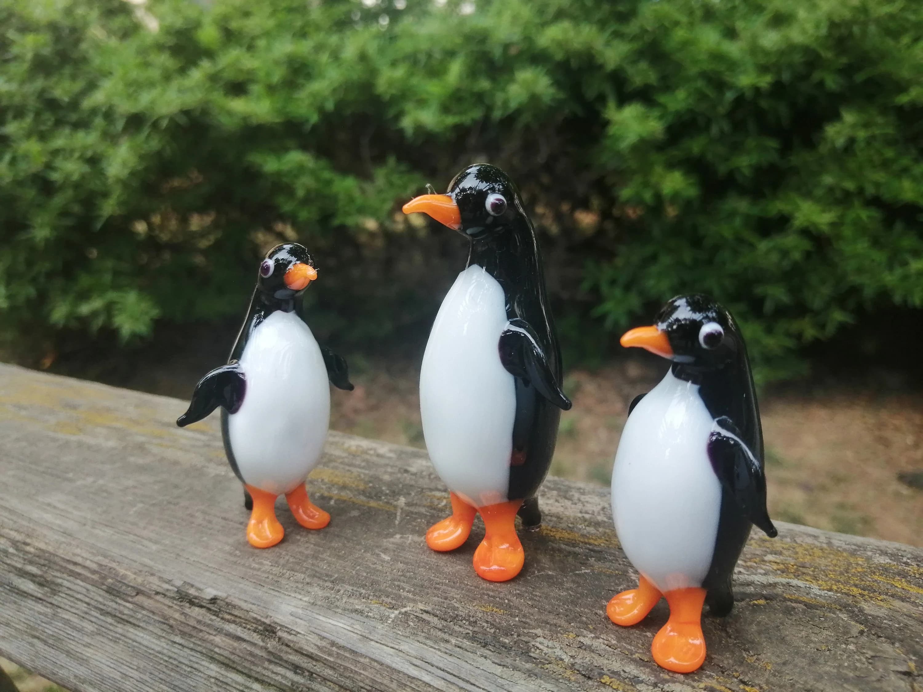 Glass Penguin, hand blown penguin figurine, penguin ornament, art glass penguin, glass animals, murano penguin, miniature penguins - image 4