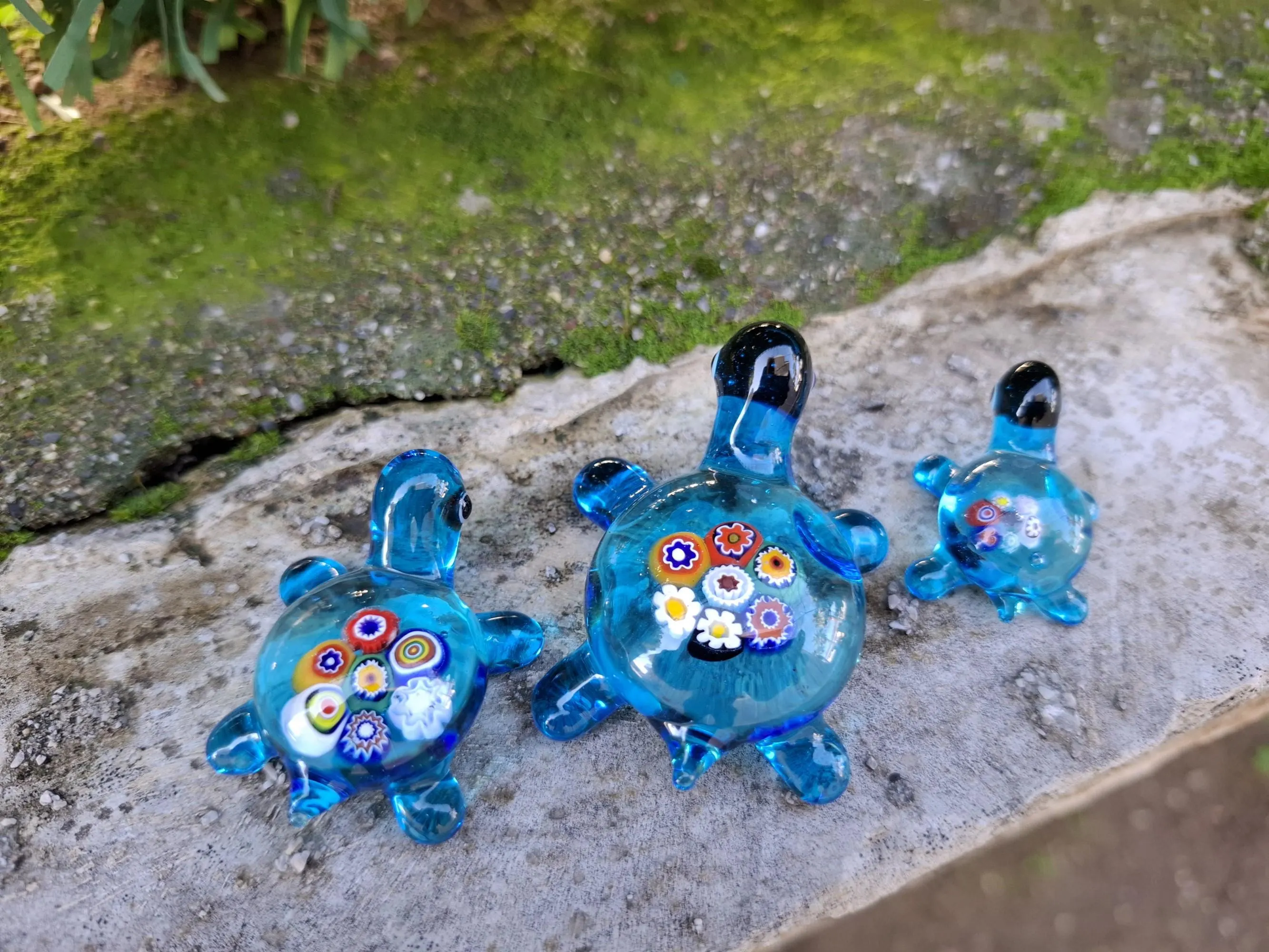 Glass turtle family, blown glass turtles, 3pcs miniature turtles, turtle ornament, turtle figurine, murano turtle, glass figurine - image 5