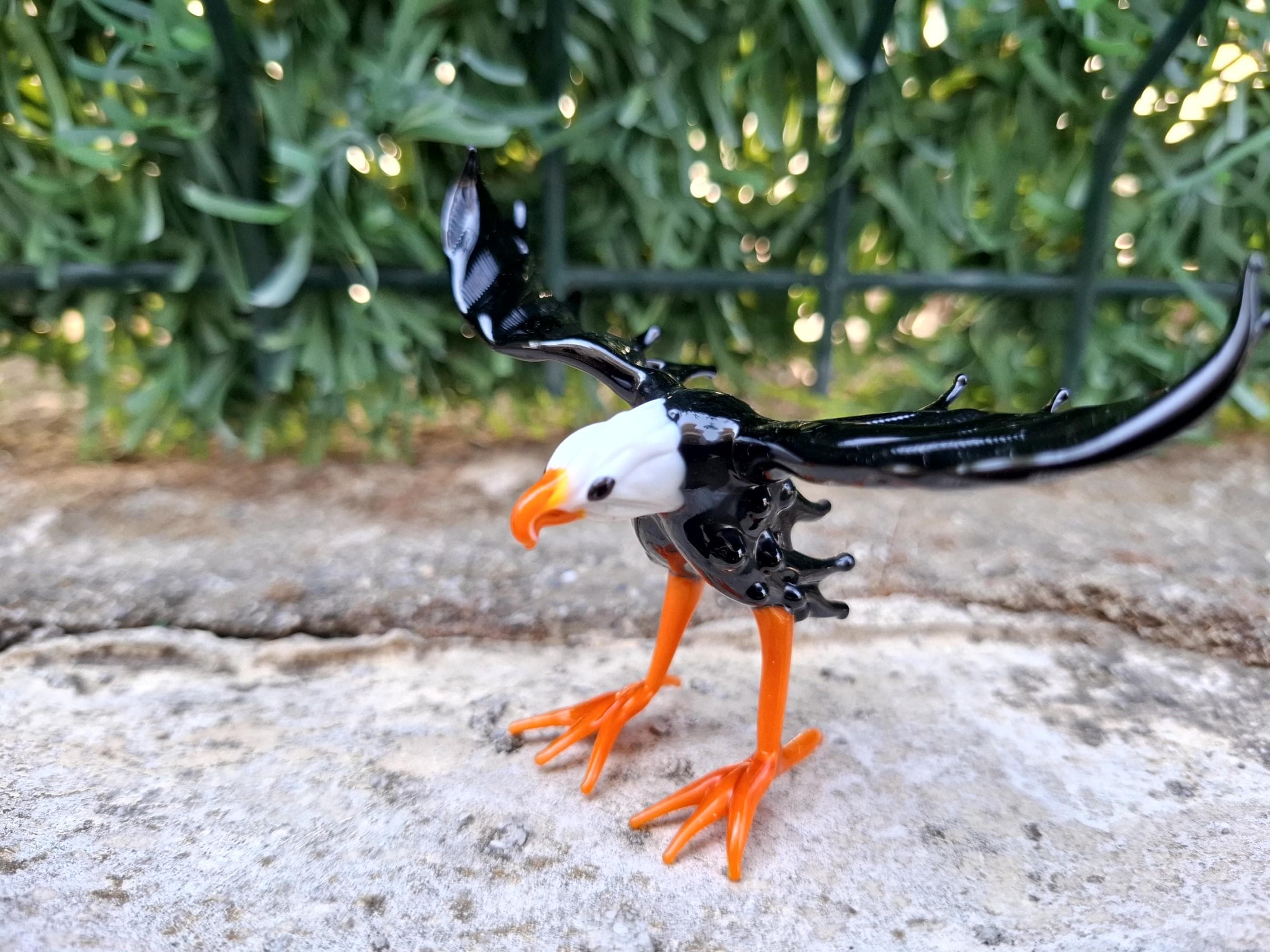 Handmade Flamework Glass Bald Eagle Figurine | Lampwork American Eagle Sculpture | Miniature Bird Art | Wildlife Gift | Glass Ornament - image 3