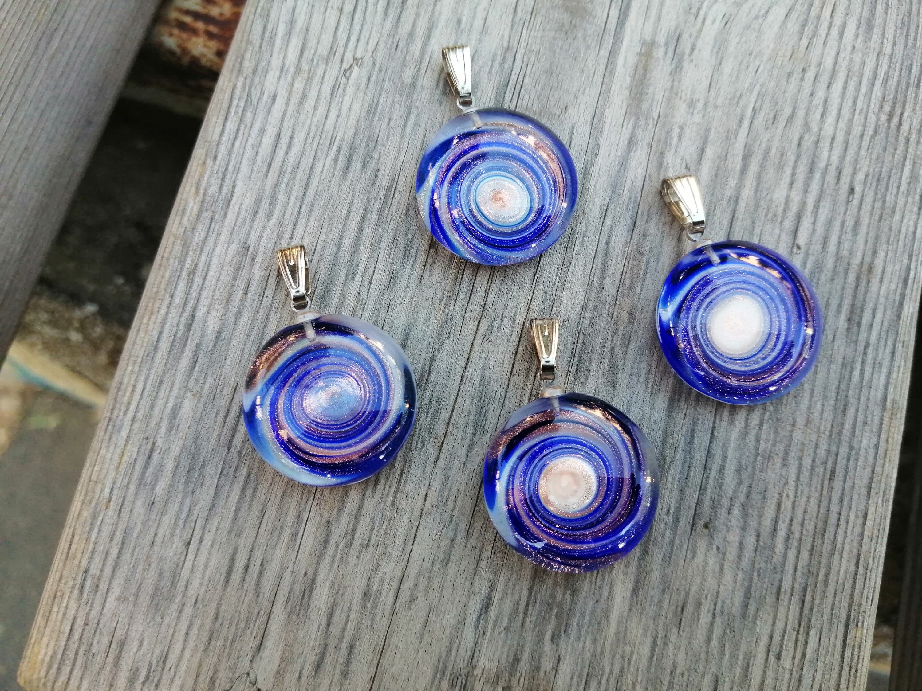 Murano glass pendant, murano flower pendant, art glass pendant, blown glass pendant, flower pendant - image 4