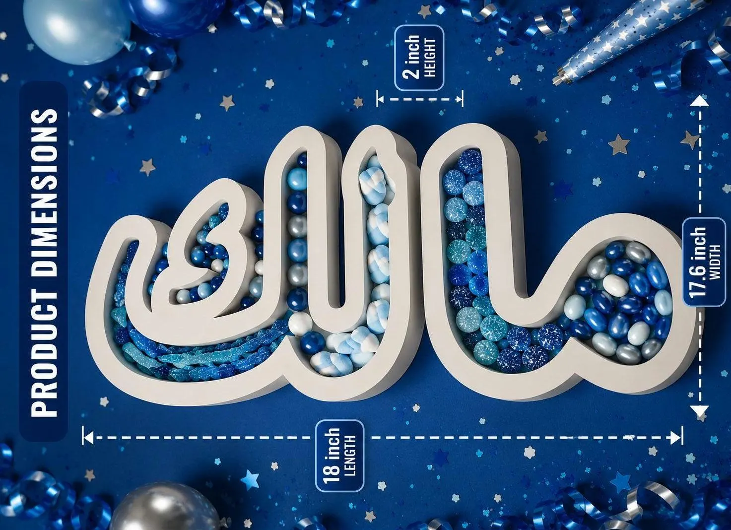 Custom fillable name tray for parties, 3D printed candy tray centerpiece, personalized party decor.