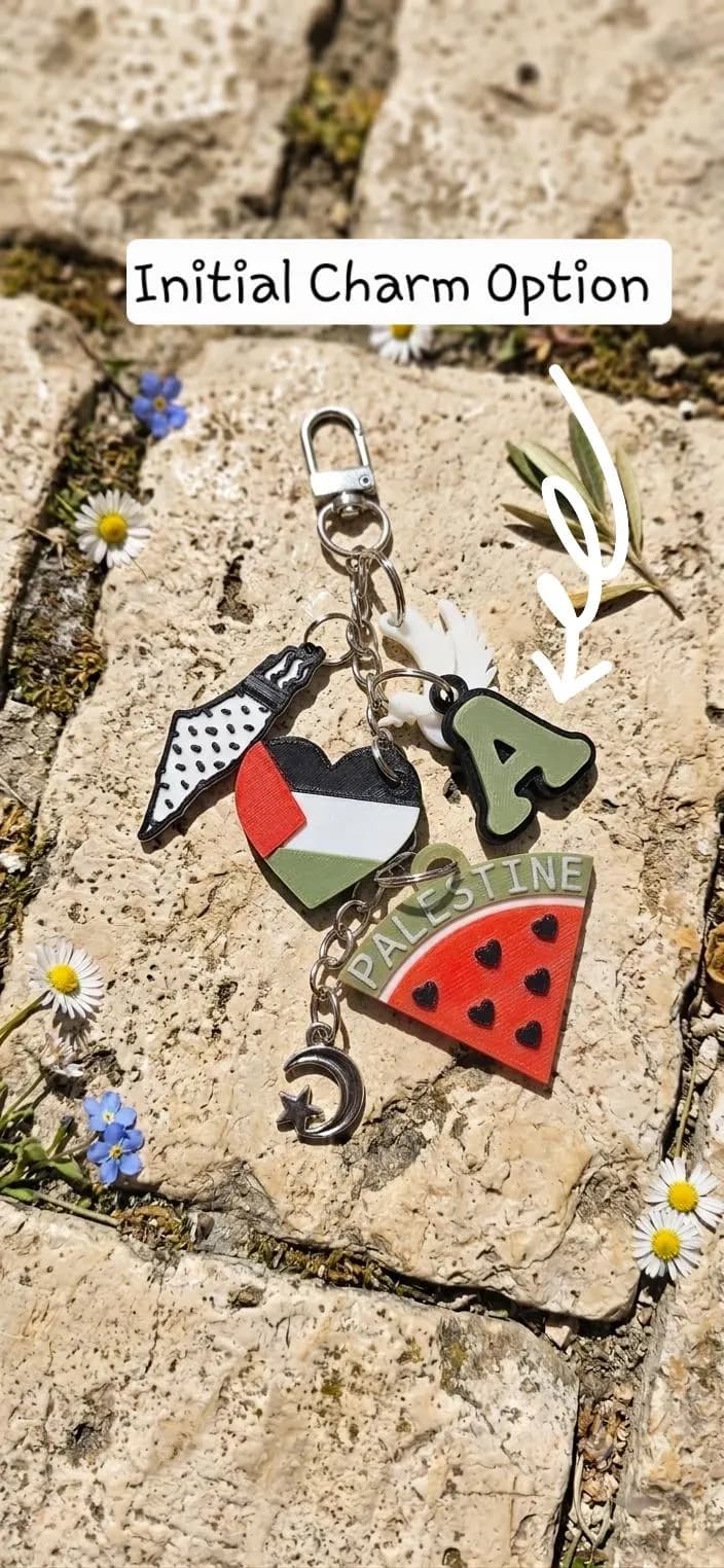 Palestine Bag Charm Keychain | Palestinian Flag & Symbols Charm | Culture Inspired Bag Accessory, Palestinian Pride Gift | Arab Culture Gift - image 4