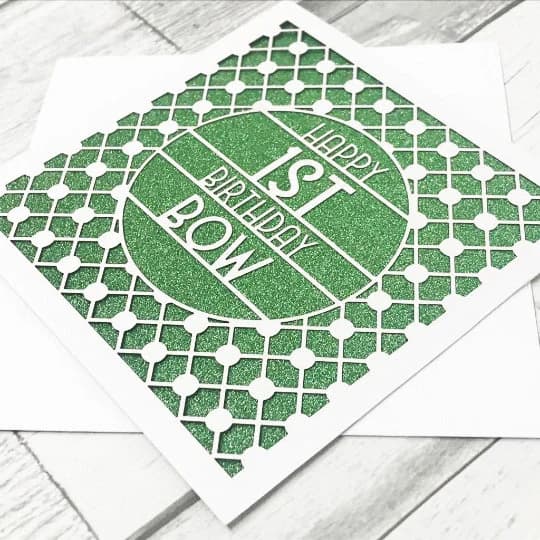 Personalised Laser-Cut Birthday Card, Glitter Inlay, Any Age - image 2